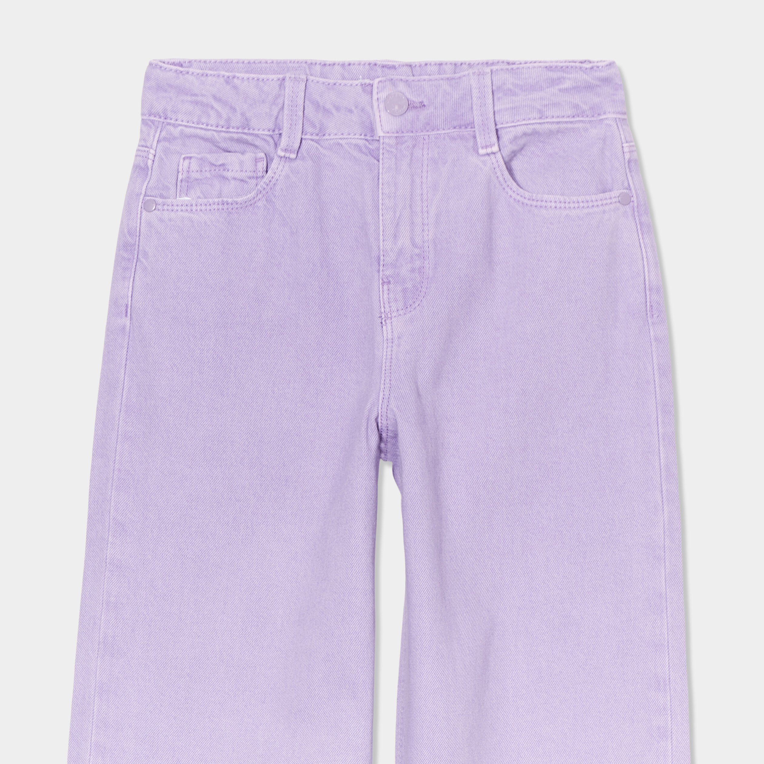 pantalon large 5 poches coton creeks mauve fille Pantalon large 5 poches coton Creeks mauve fille
