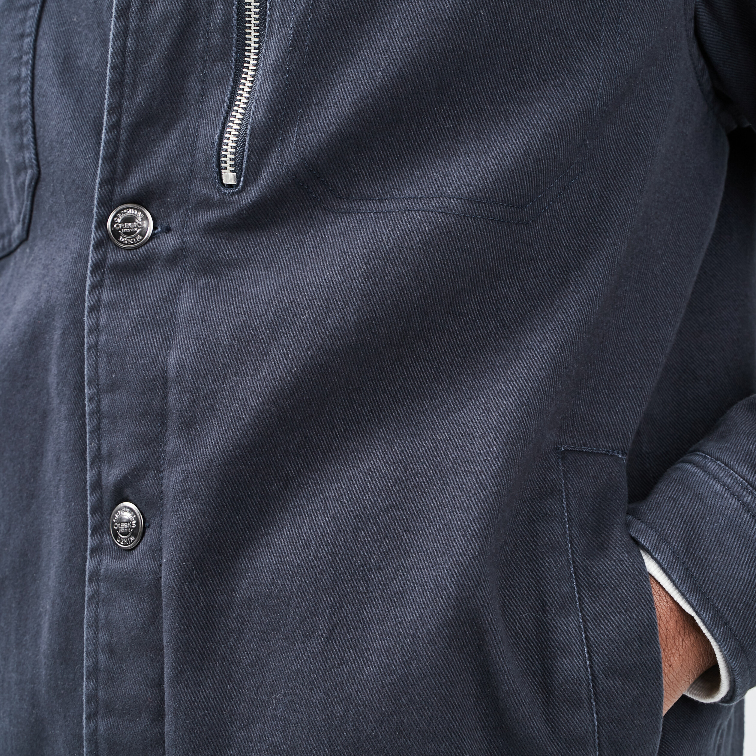 Veste droite boutonnée bleu marine homme