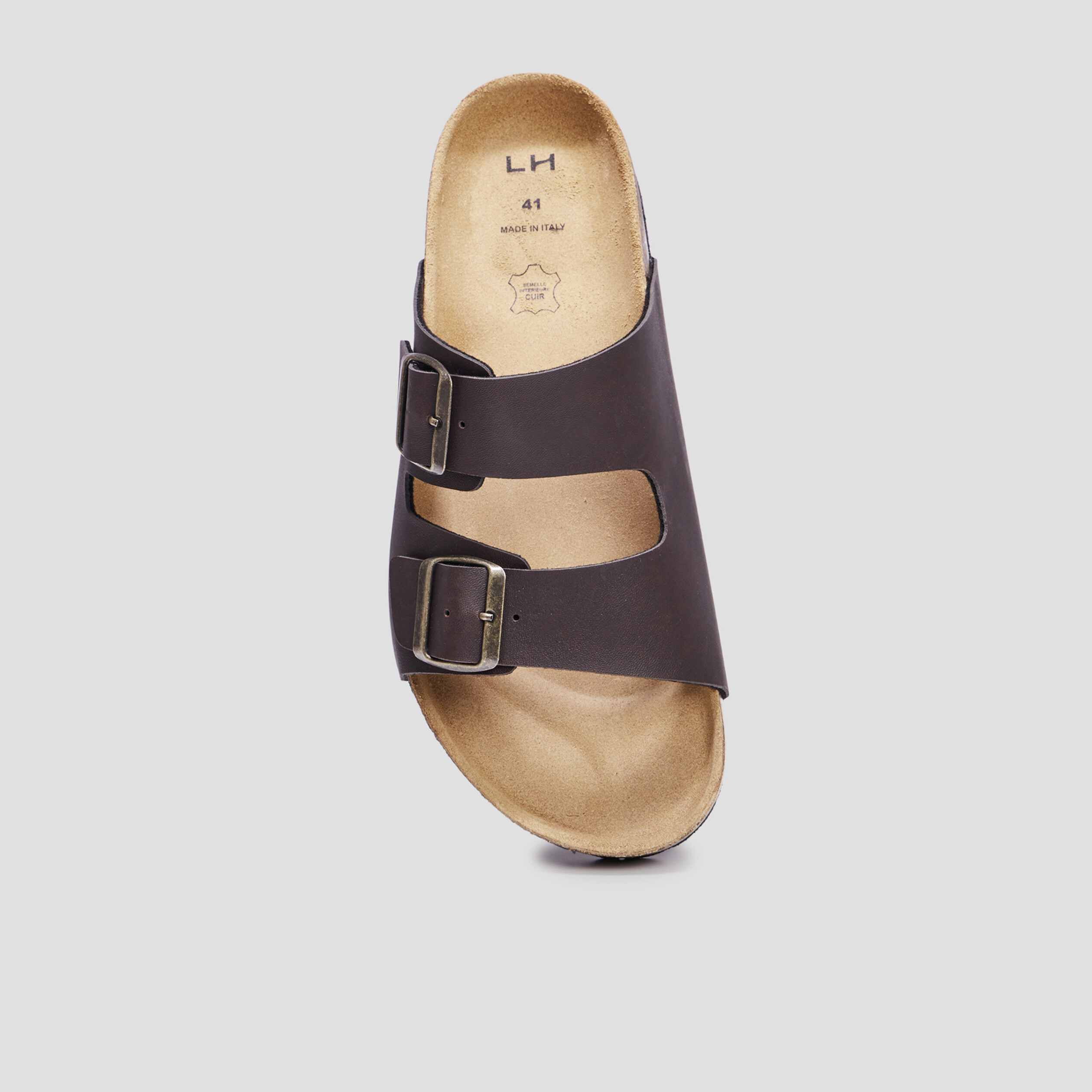 mules avec boucles marron homme Mules avec boucles marron homme
