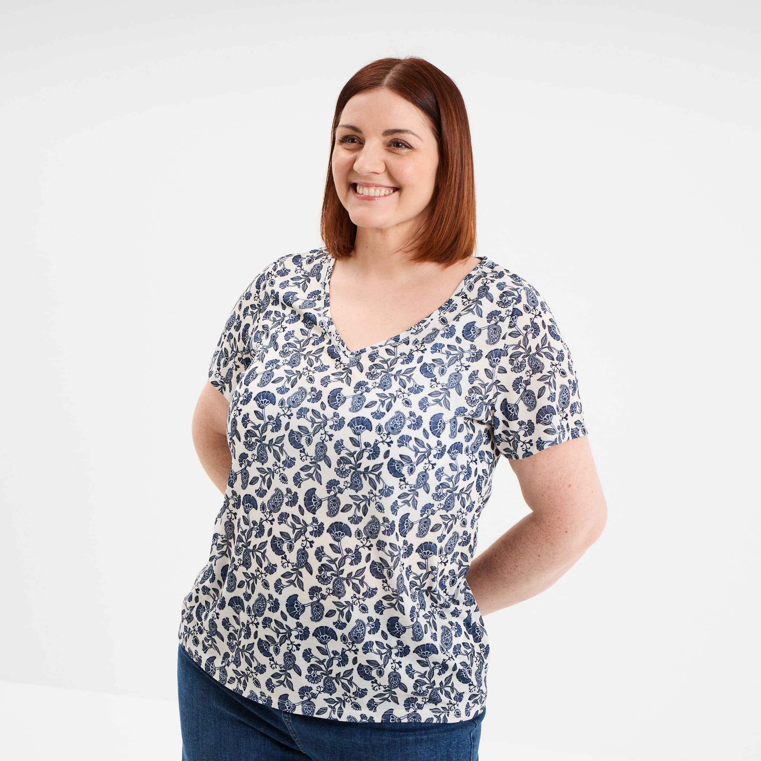 T-shirt manches courtes ecru femme grande taille