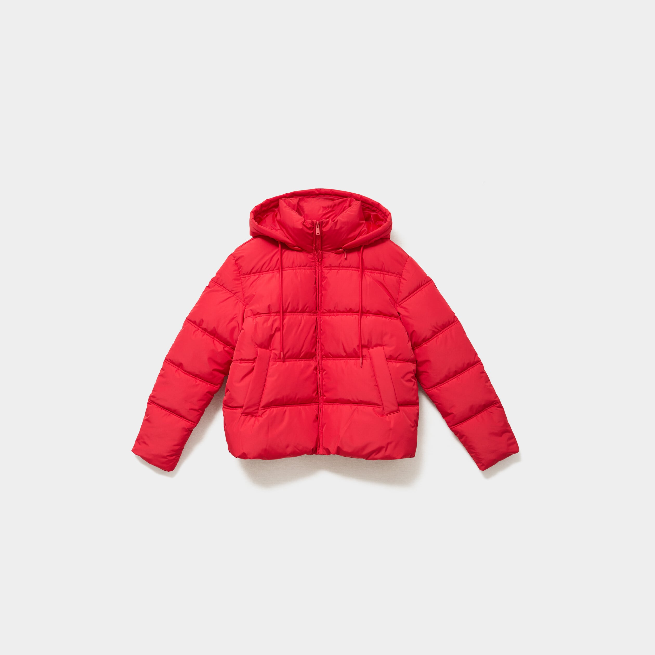 Doudoune &agrave; capuche zipp&eacute;e femme rouge femme