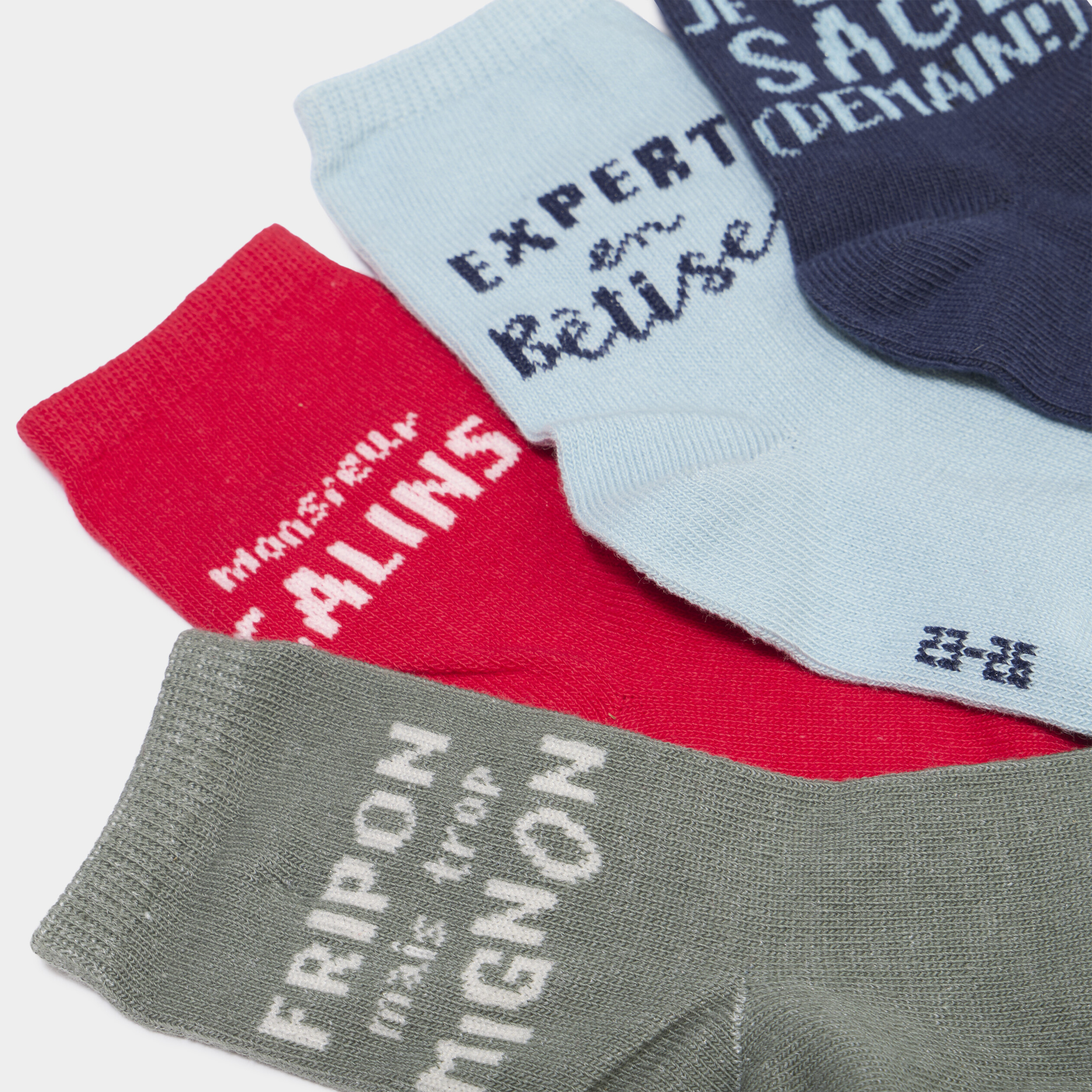 Lot 5 paires chaussettes vert kaki b&eacute;b&eacute; gar&ccedil;on