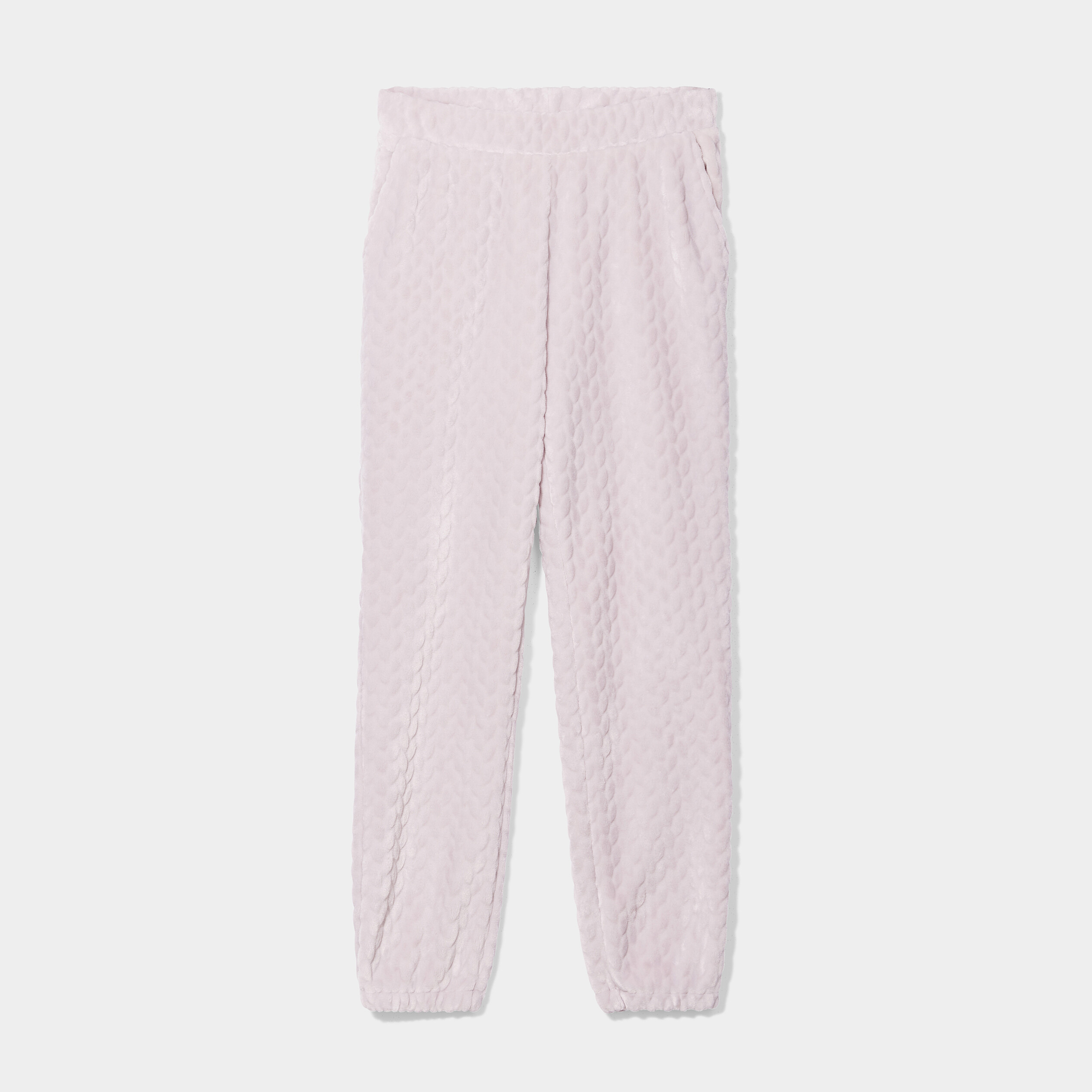 Pantalon de pyjama aspect matelassé rose pastel femme