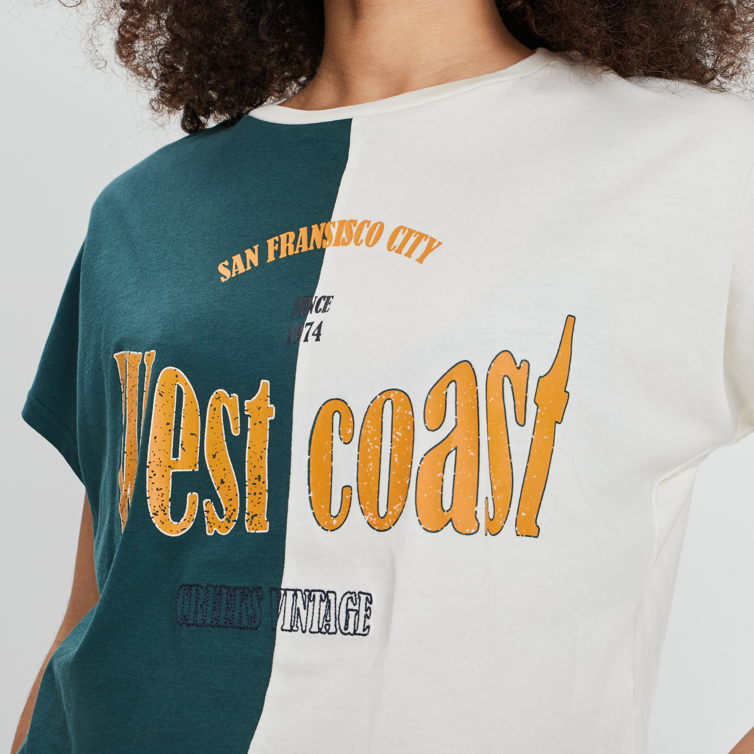 T-shirt manches courtes ivoire femme
