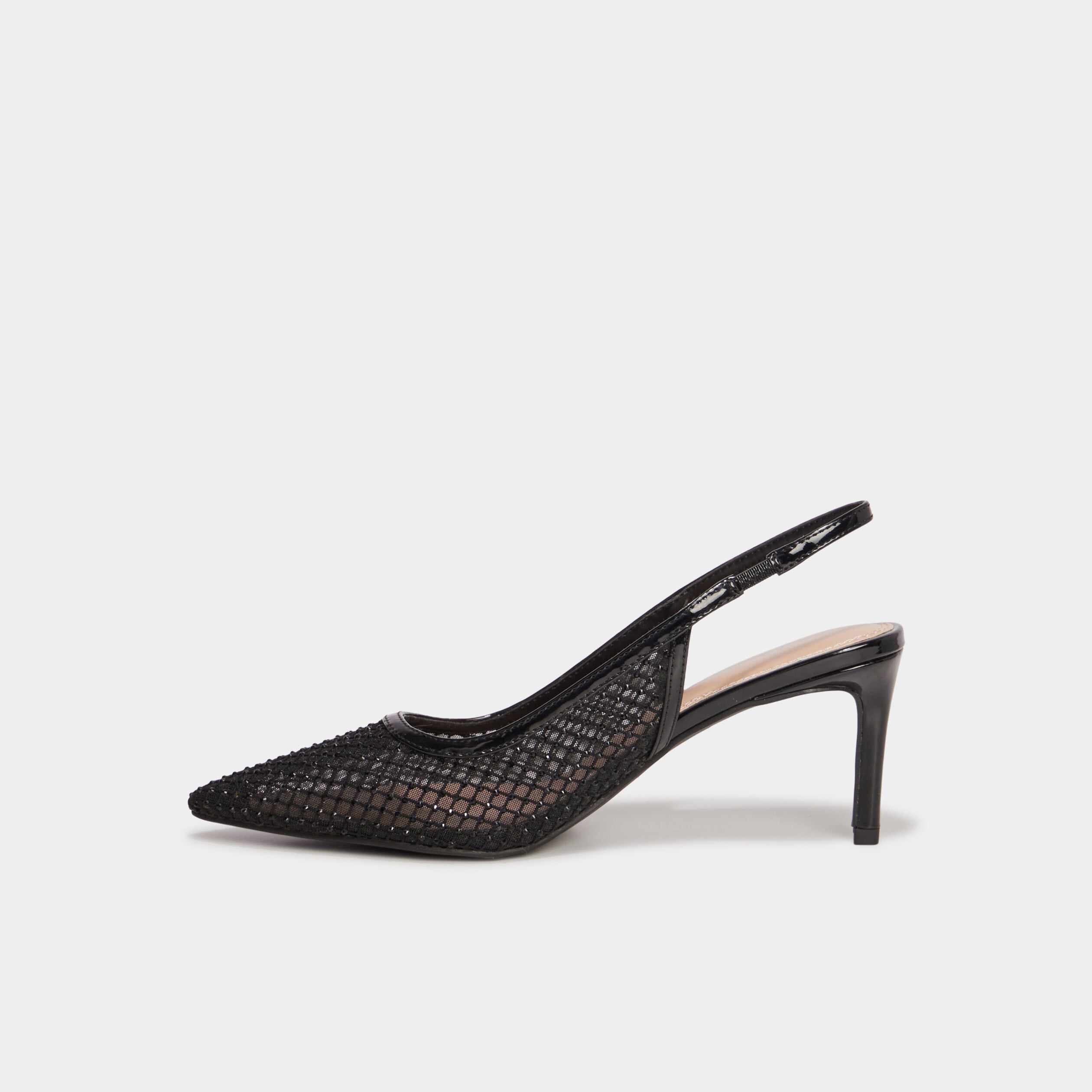 Escarpins &agrave; strass bout pointu Mosquitos noir femme