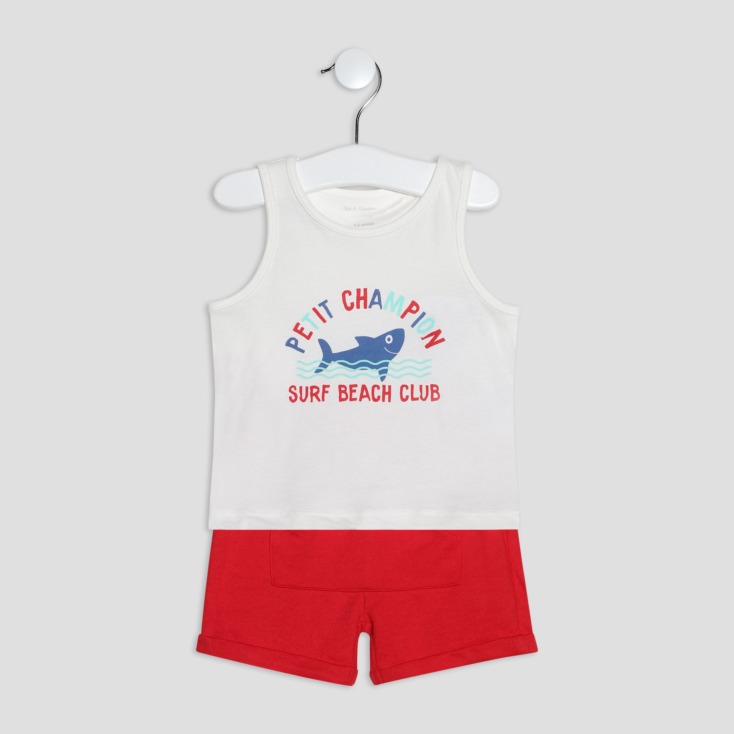 Ensemble 2 pièces blanc bébé garçon