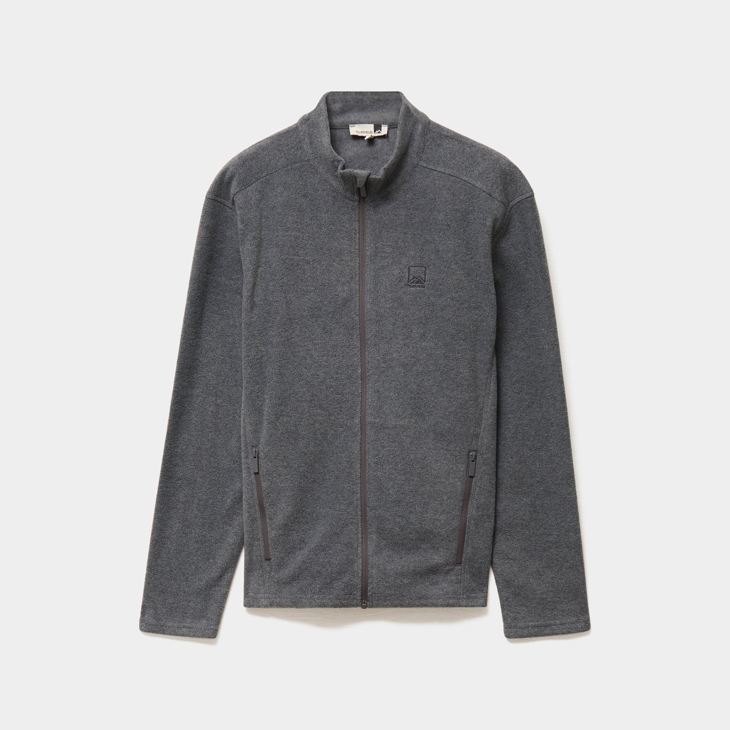 Veste polaire zipp&eacute; col montant gris argent homme