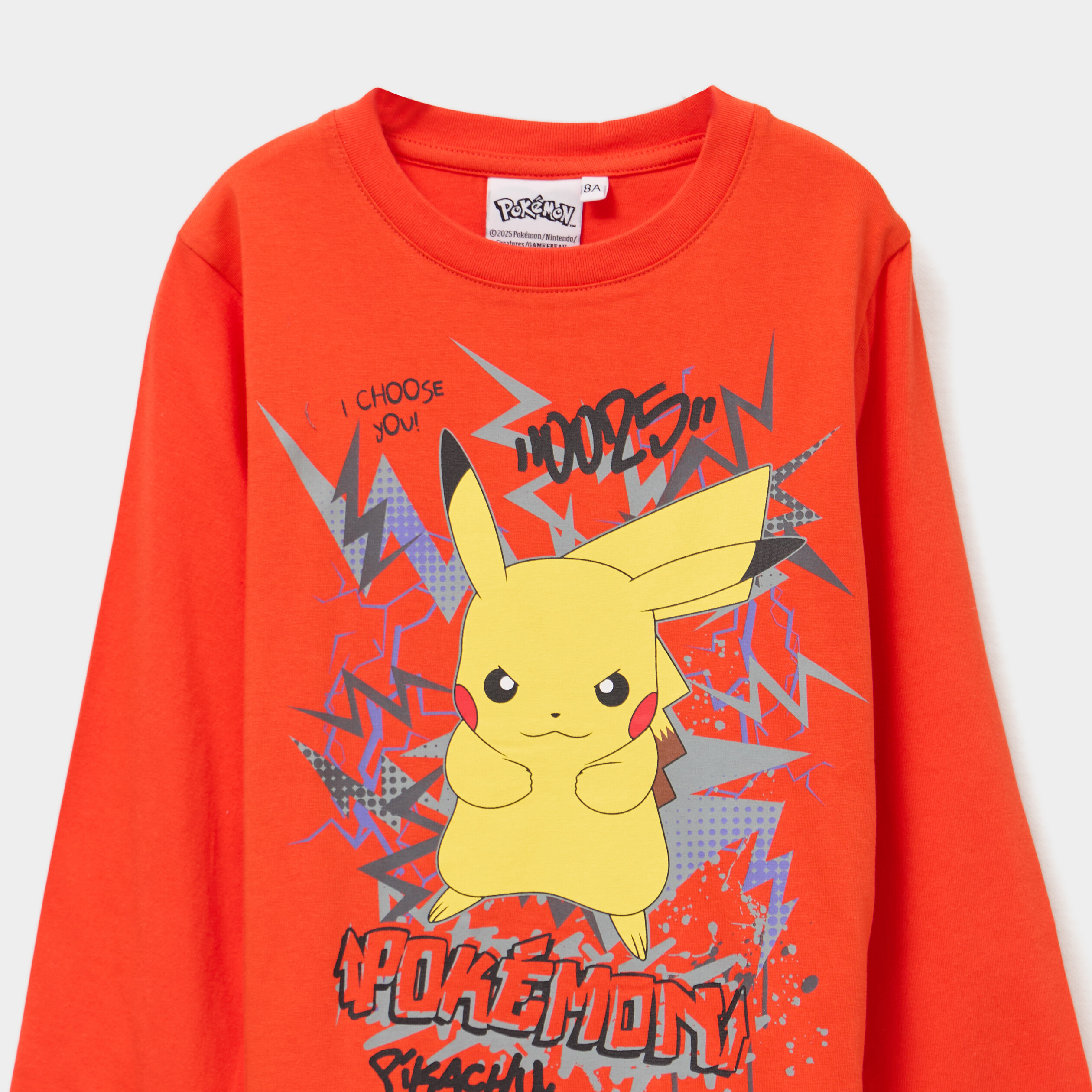 t shirt manches longues pokemon pikachu orange garcon T-shirt manches longues Pokémon Pikachu orange garçon