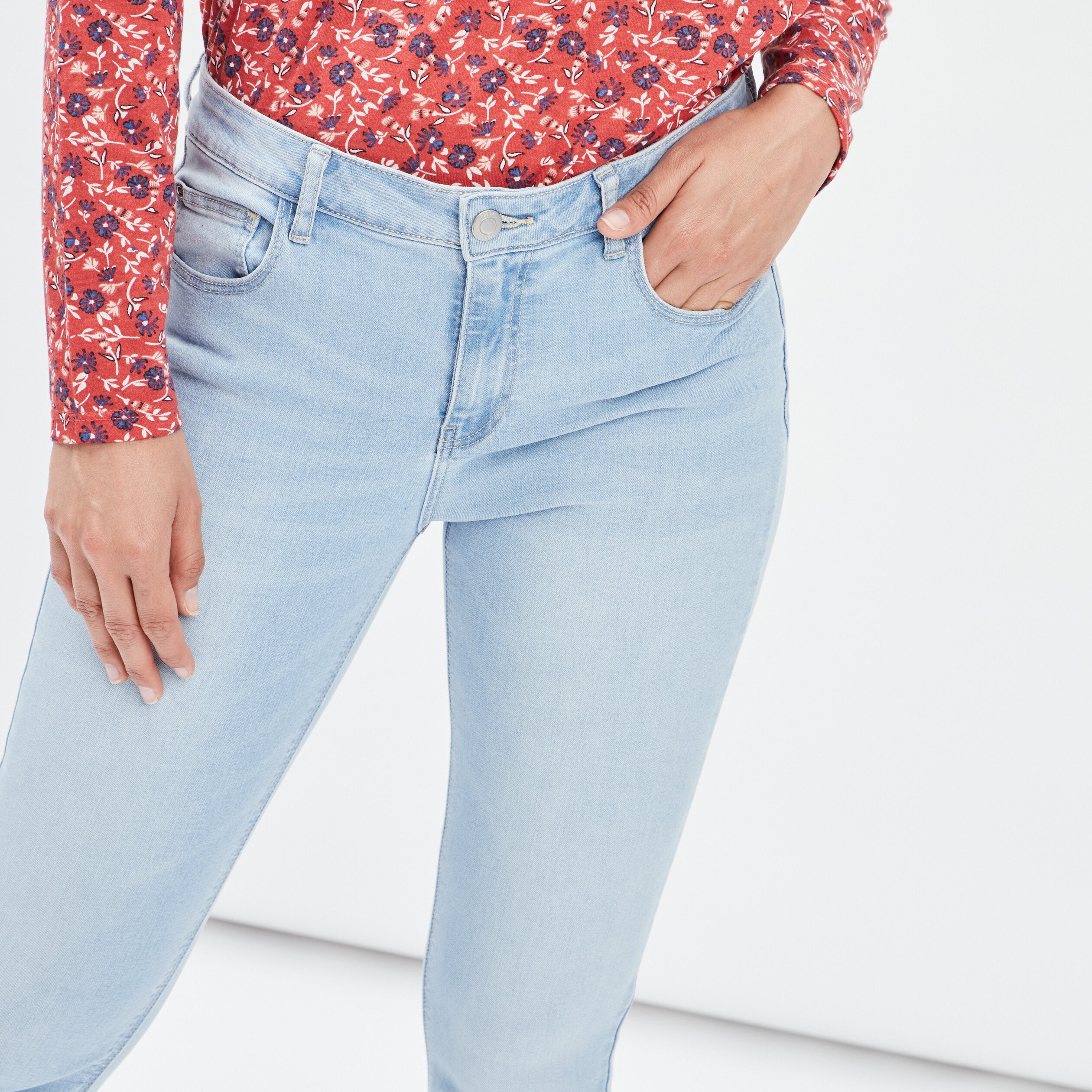 jeans skinny taille standard denim bleach femme Jeans skinny taille standard denim bleach femme