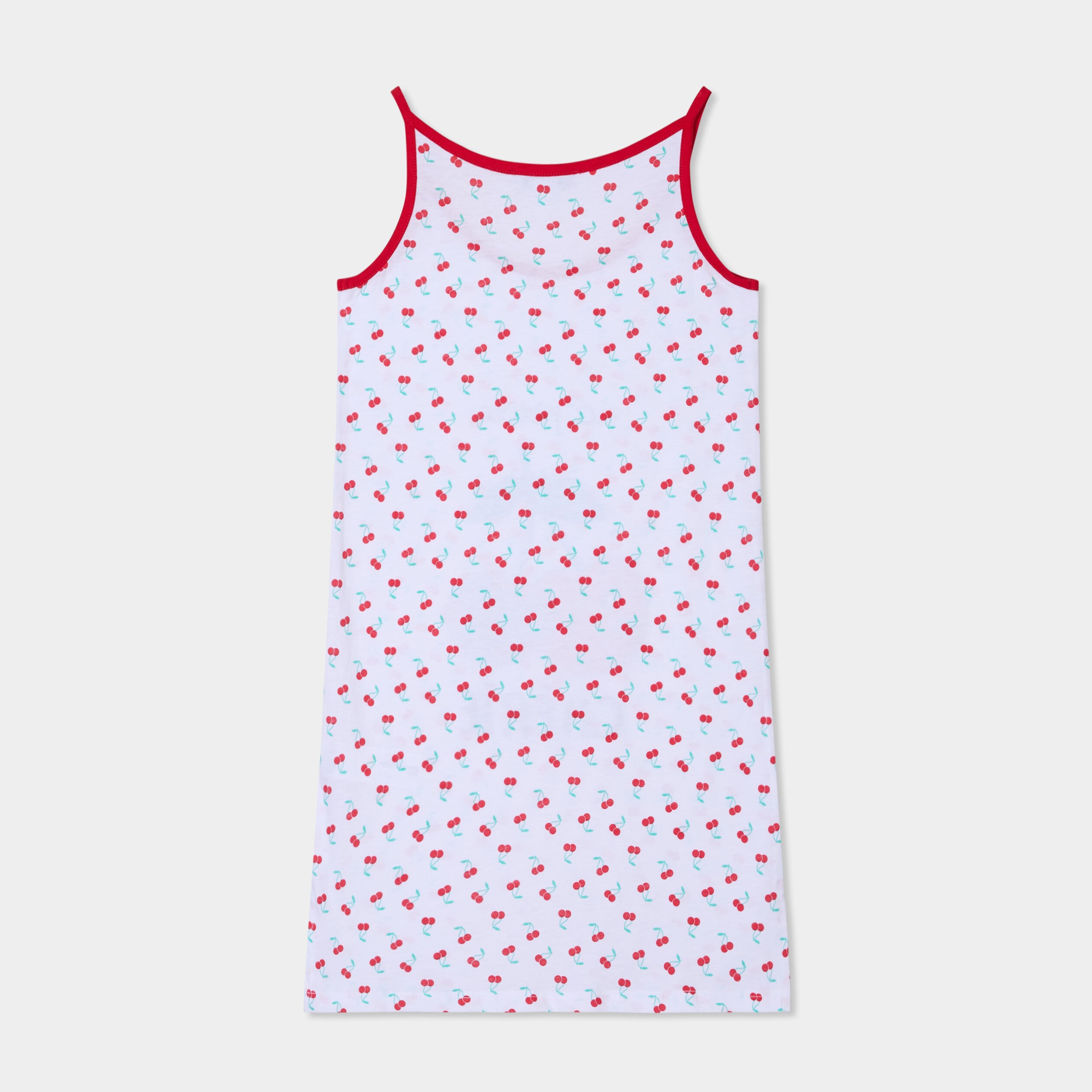 Chemise de nuit fines bretelles coton blanc fille