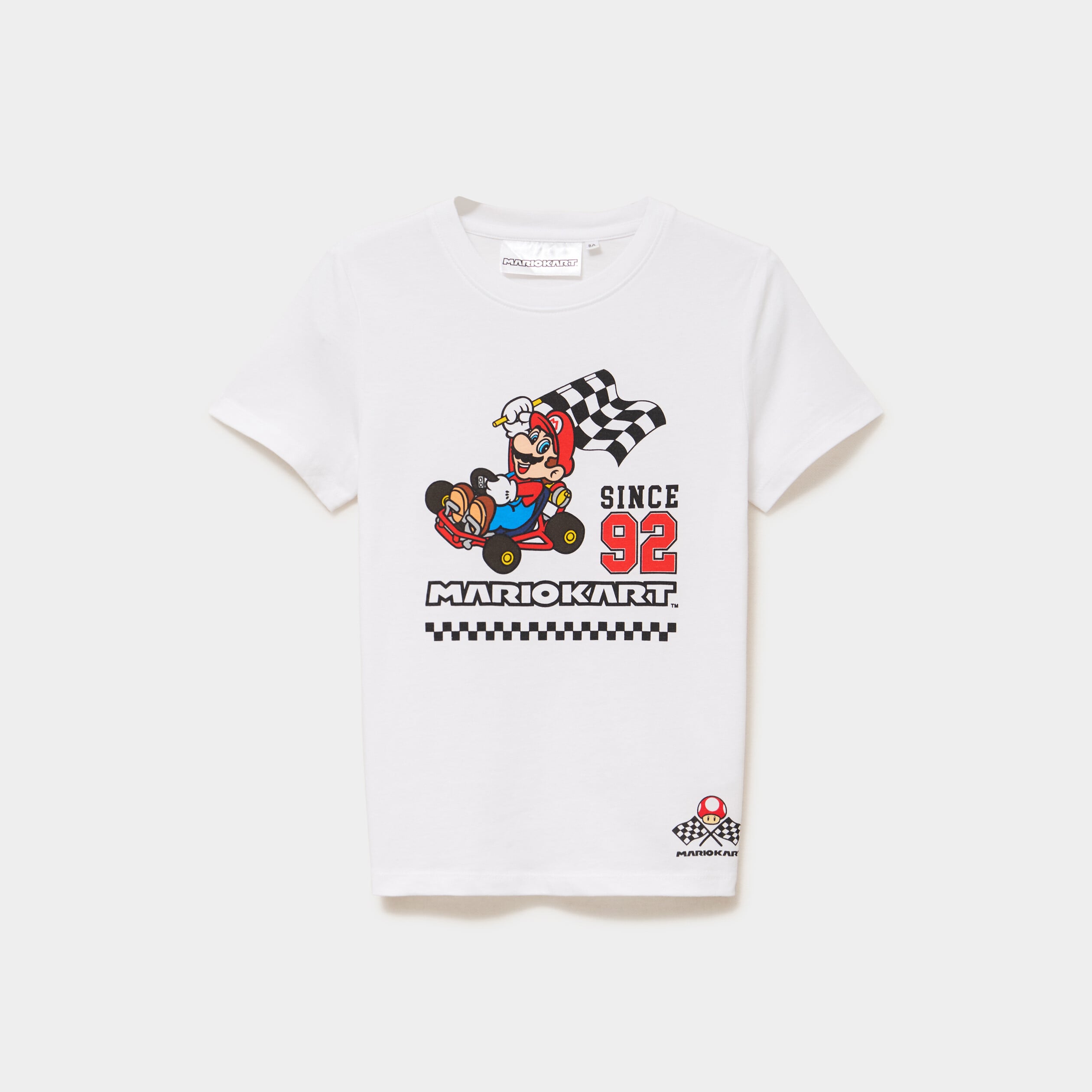 T-shirt manches courtes coton Mario blanc gar&ccedil;on