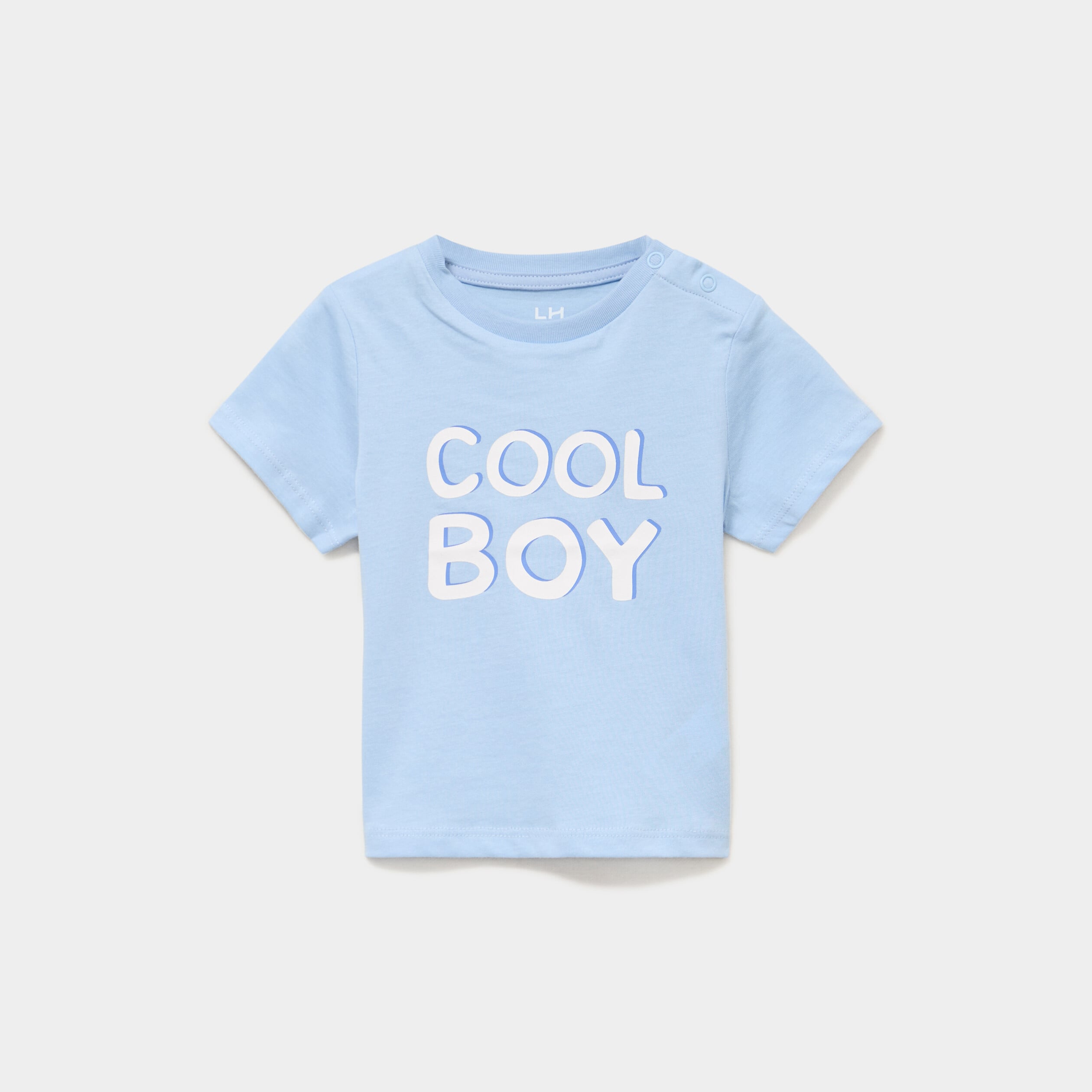 T-shirt manches courtes coton bleu pastel b&eacute;b&eacute; gar&ccedil;on