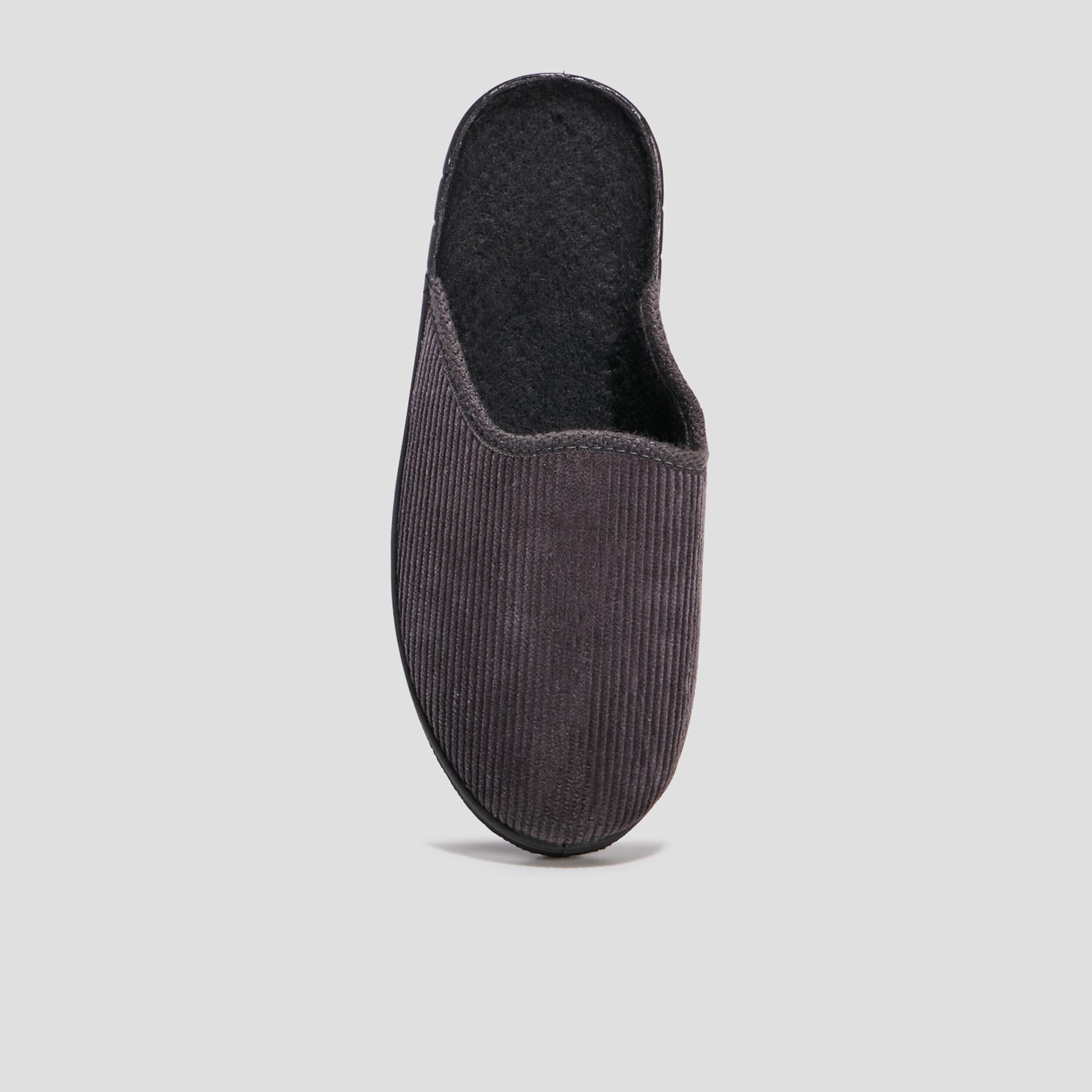 Chaussons mules velours gris homme