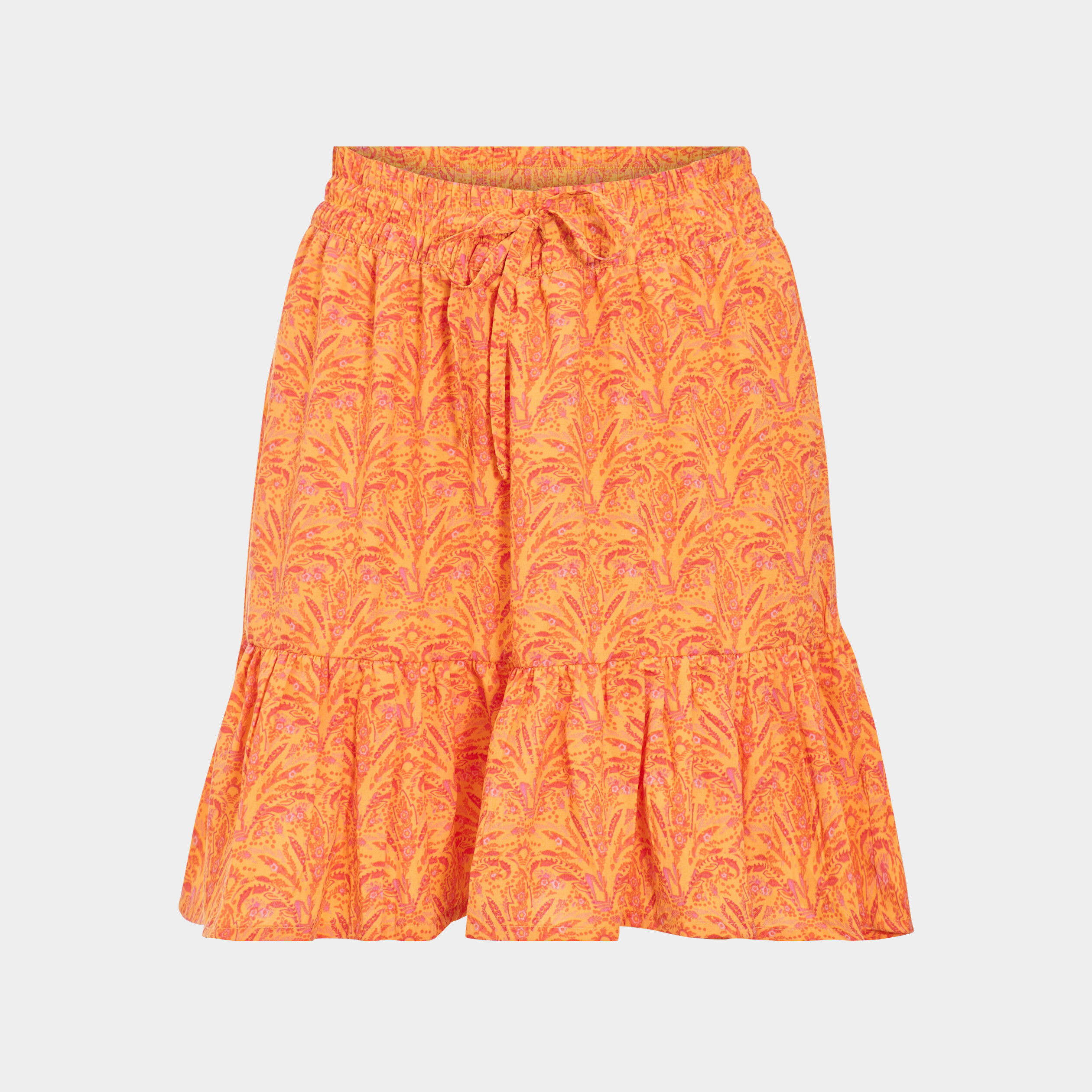 Jupe courte fluide taille smock?�e jaune femme | La Halle