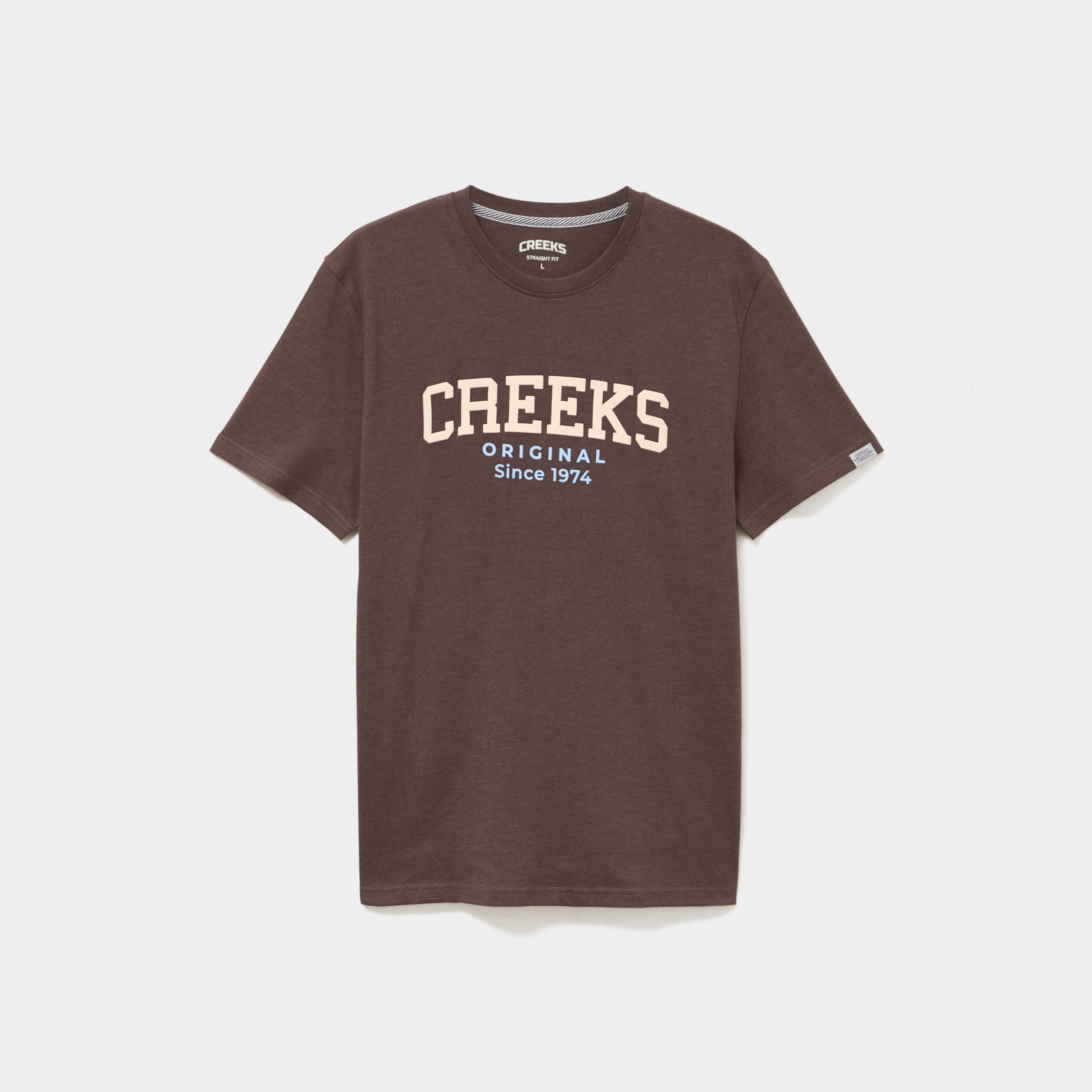 T-shirt manches courtes coton marron chocolat homme
