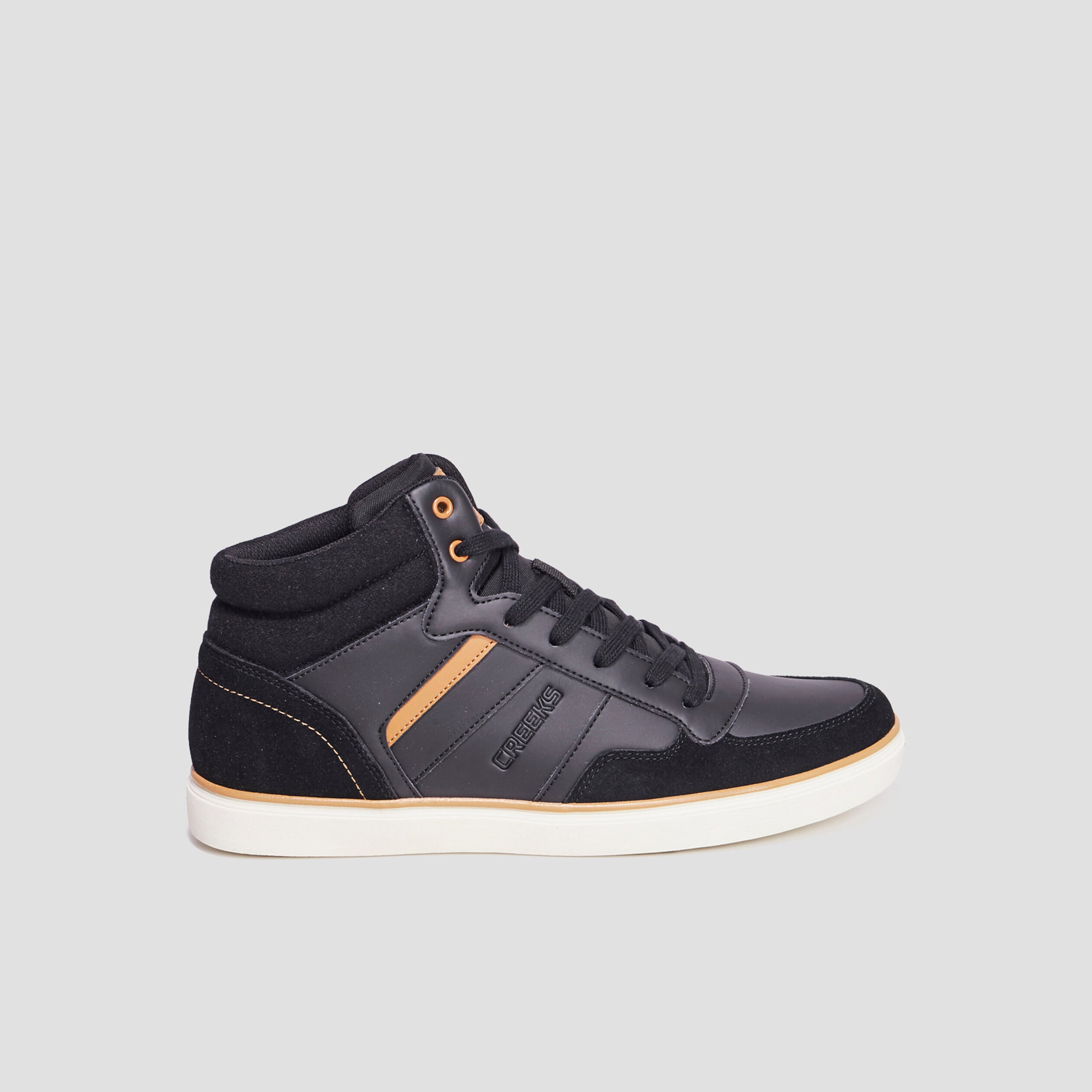 Baskets montantes &agrave; lacets noir homme
