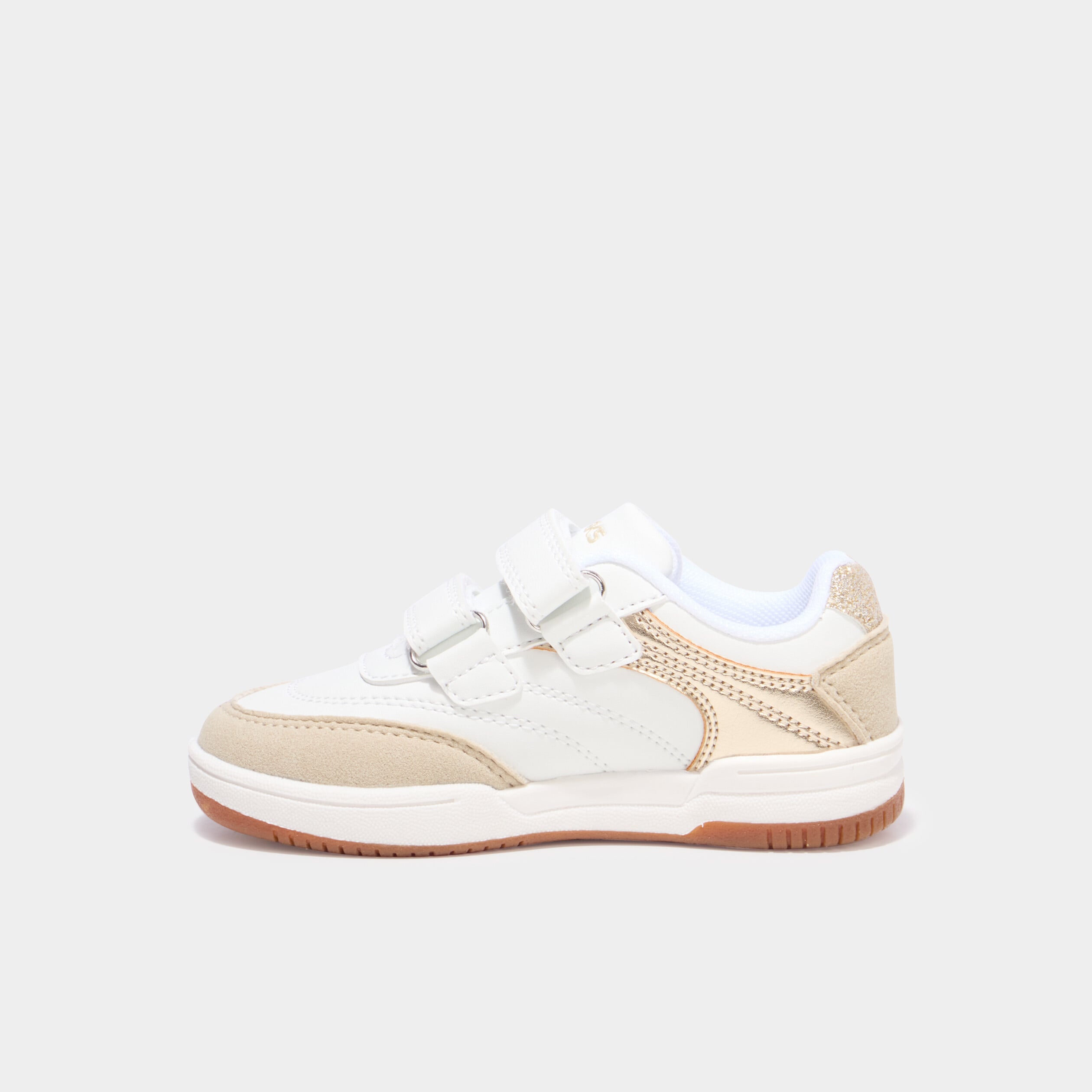 Baskets basses avec scratchs blanc fille