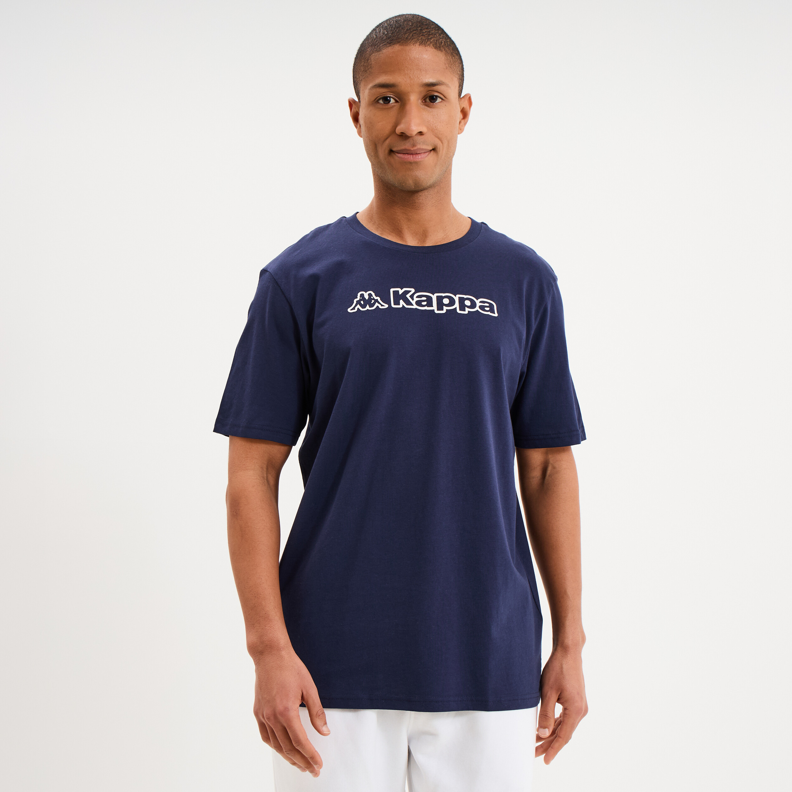T-shirt avec manches courtes coton Kappa bleu marine homme