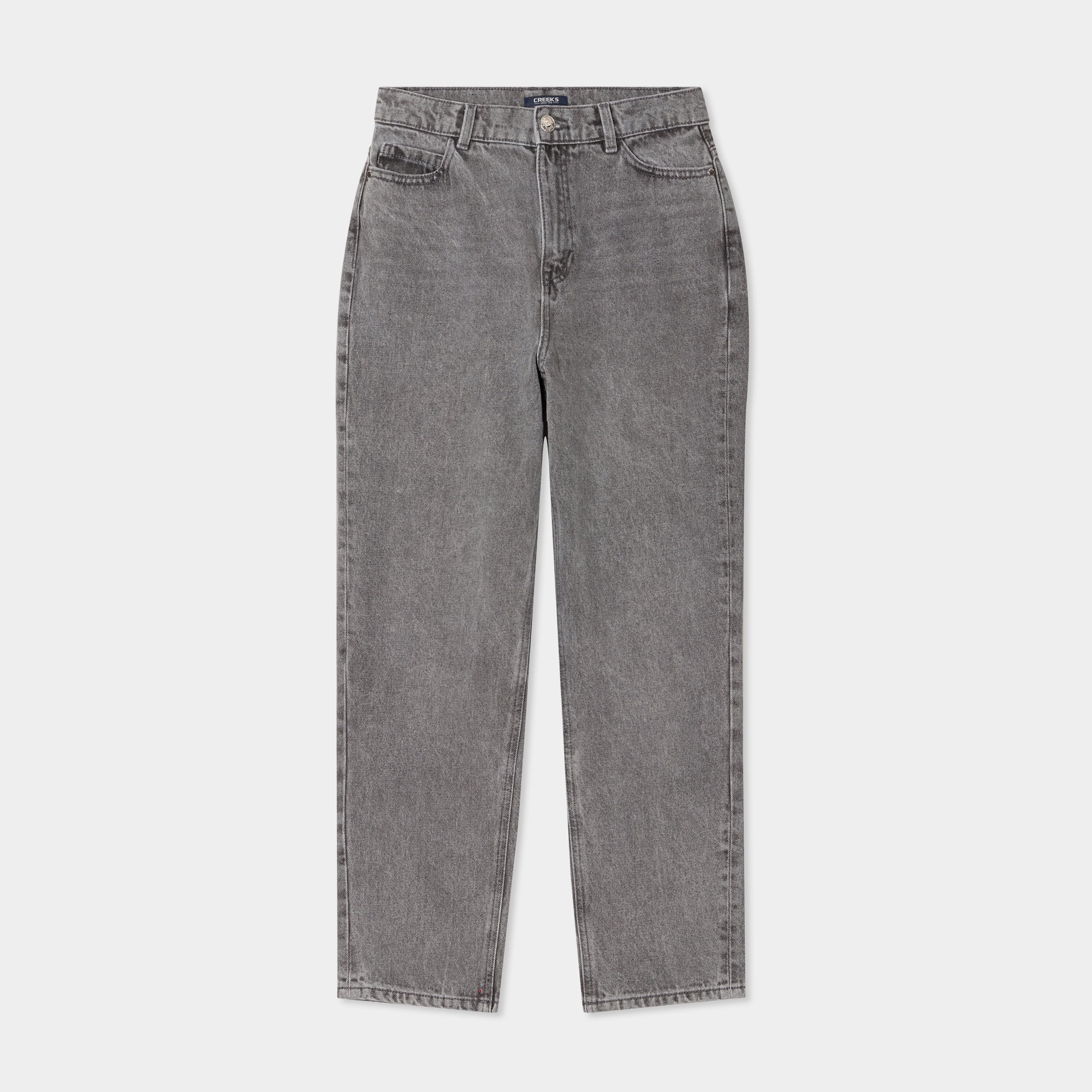 jeans mom 78eme taille haute creeks denim gris clair femme Jeans mom 7/8ème taille haute Creeks denim gris clair femme
