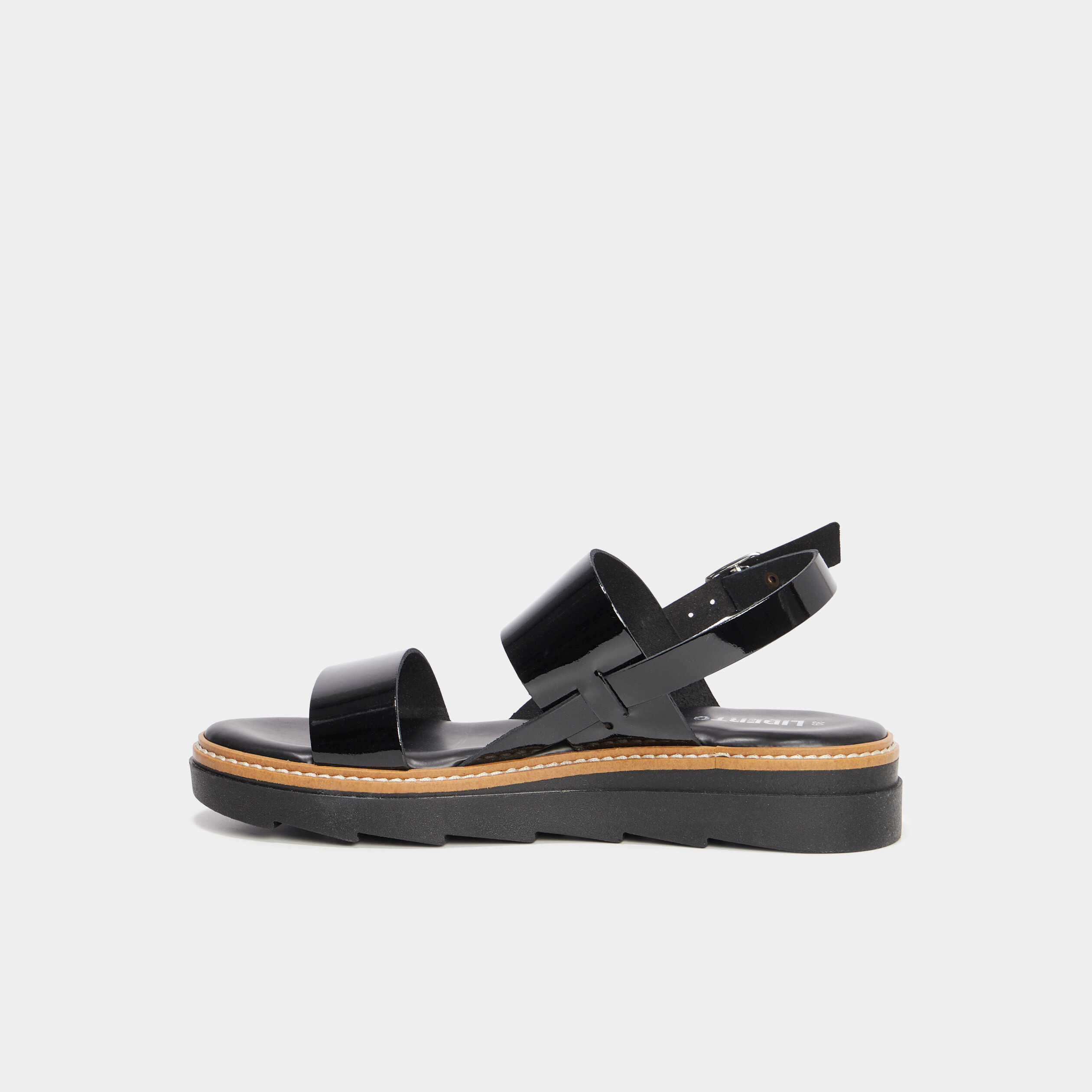 Sandales brides vernies Liberto noir femme