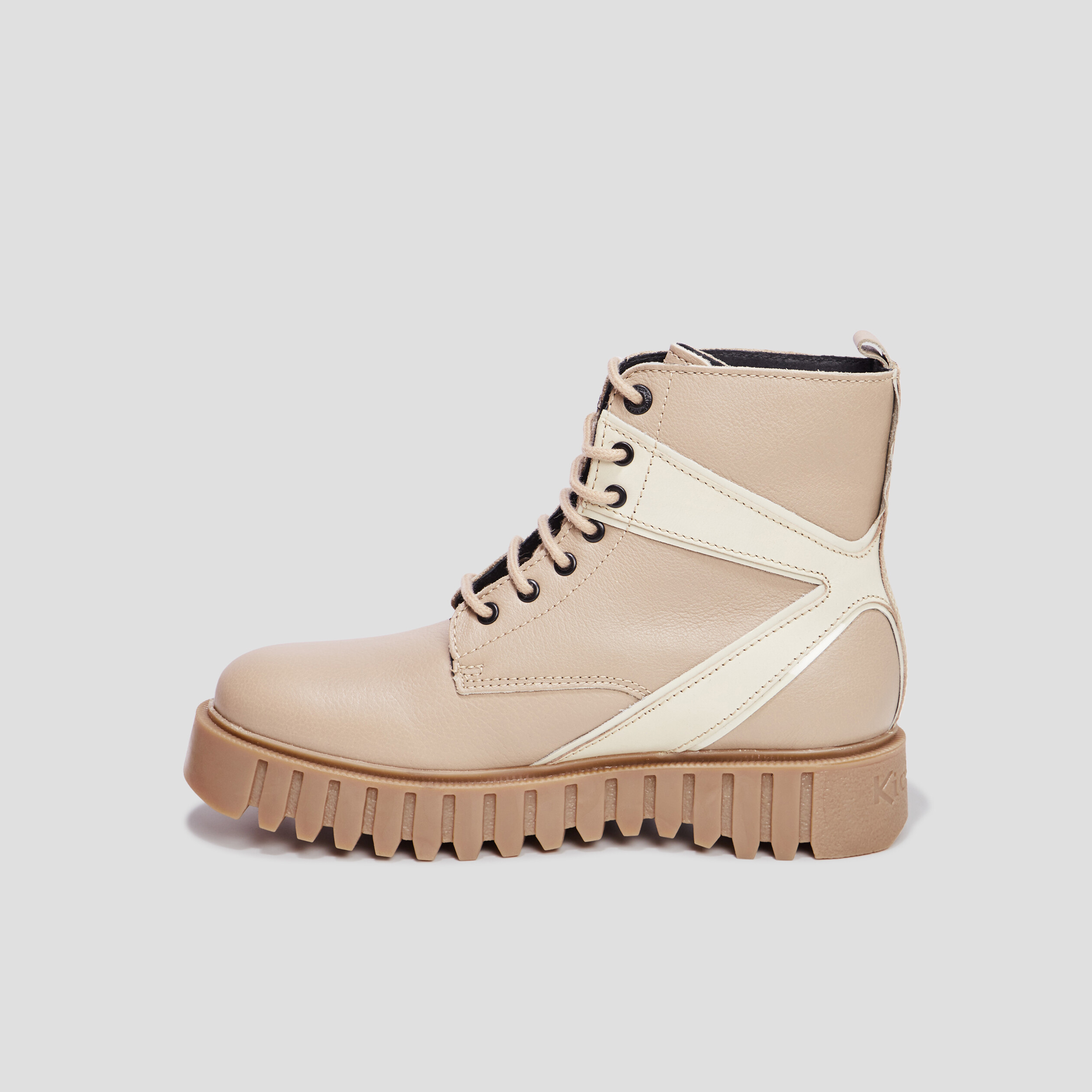 Bottines en cuir Kickers Kickfab sable femme