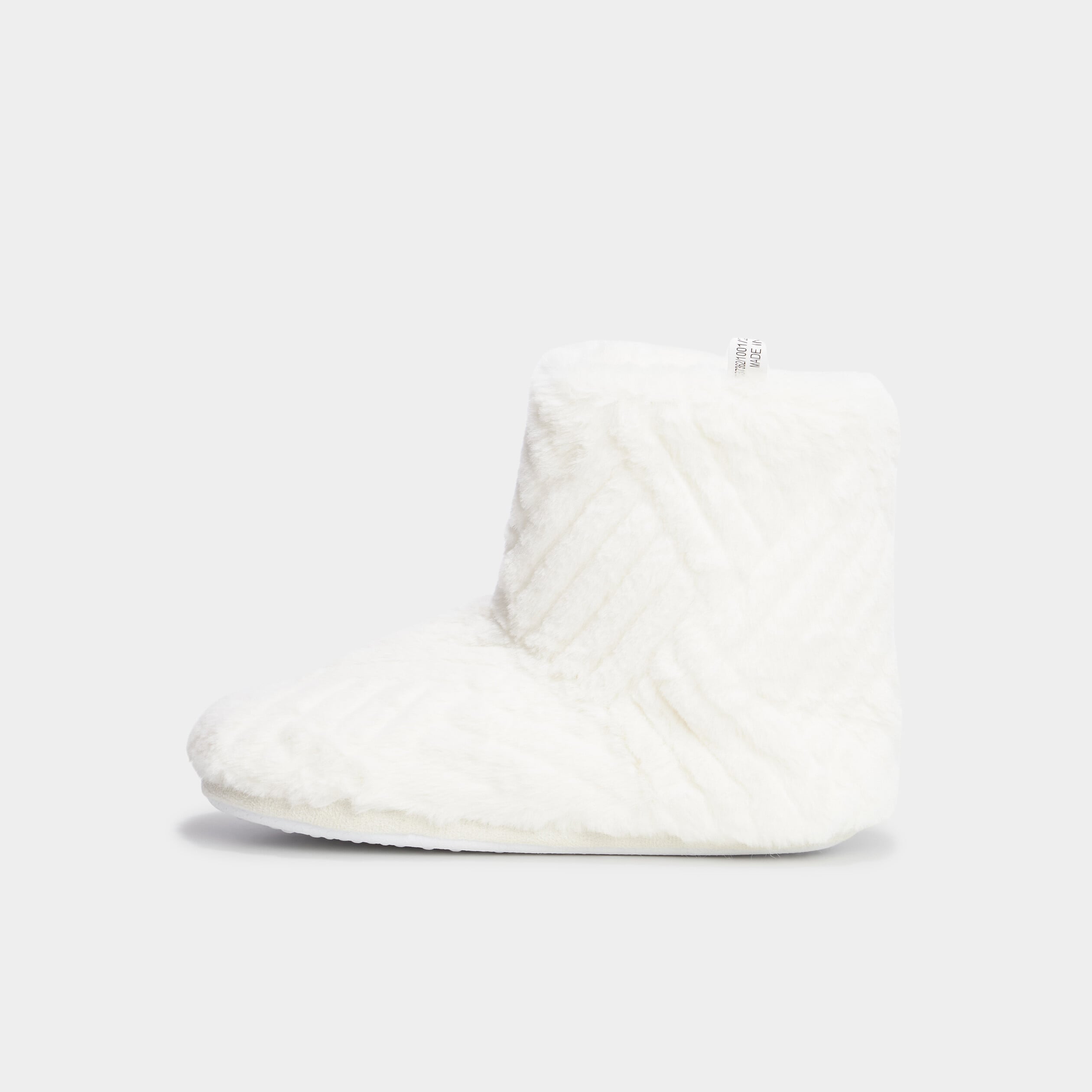 Chaussons bottines fourr&eacute;s blanc femme
