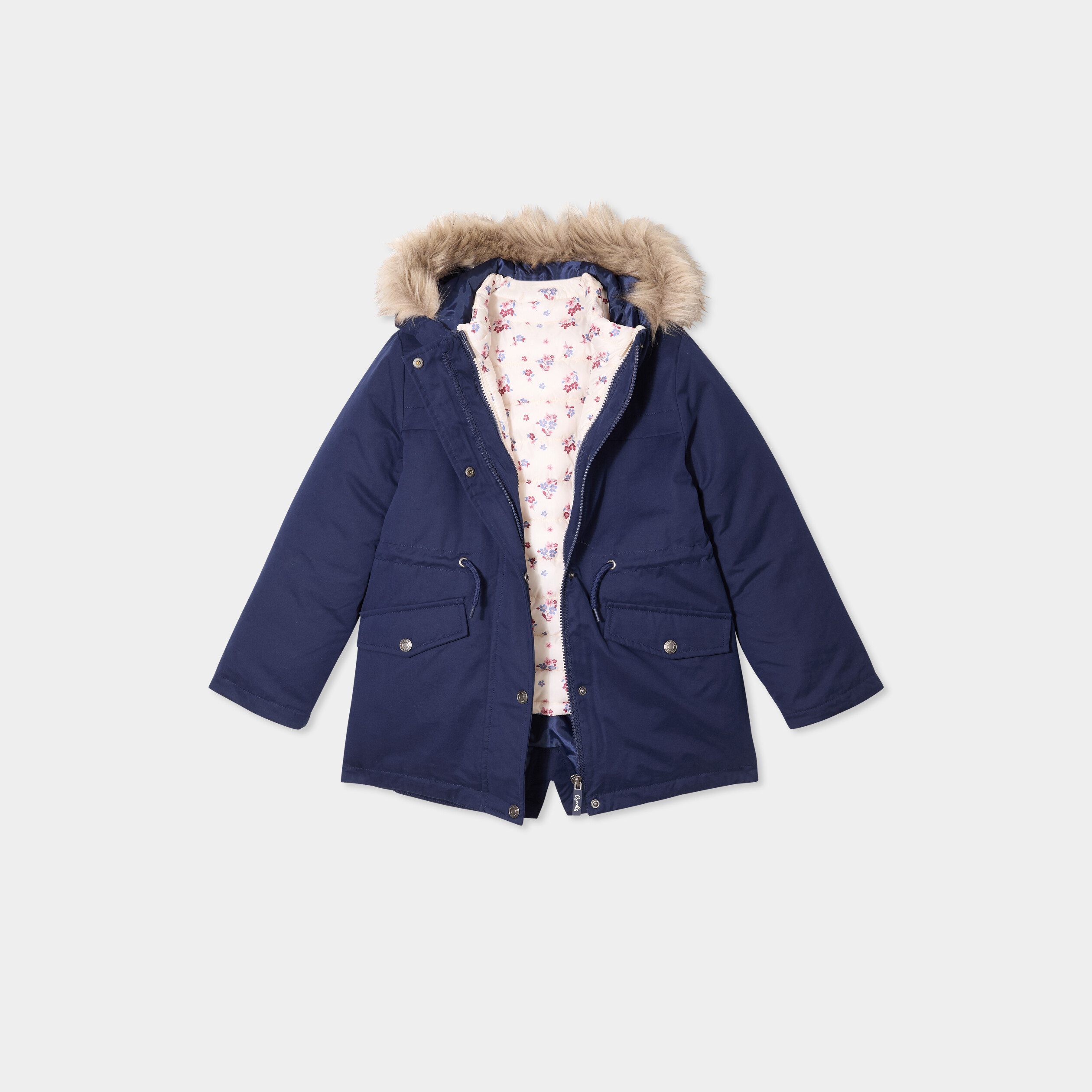 Manteau D'hiver Fille 100% Laine - Marque No Added Sugar, Taille 3 Ans, Bleu Marine