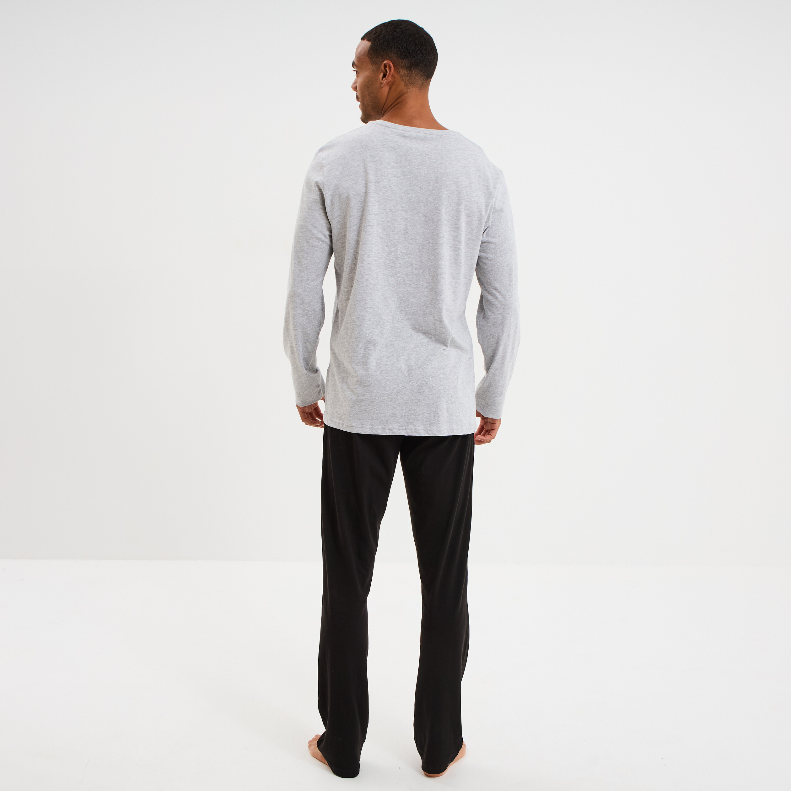 ensemble pyjama 2 pieces coton gris clair homme Ensemble pyjama 2 pièces coton gris clair homme