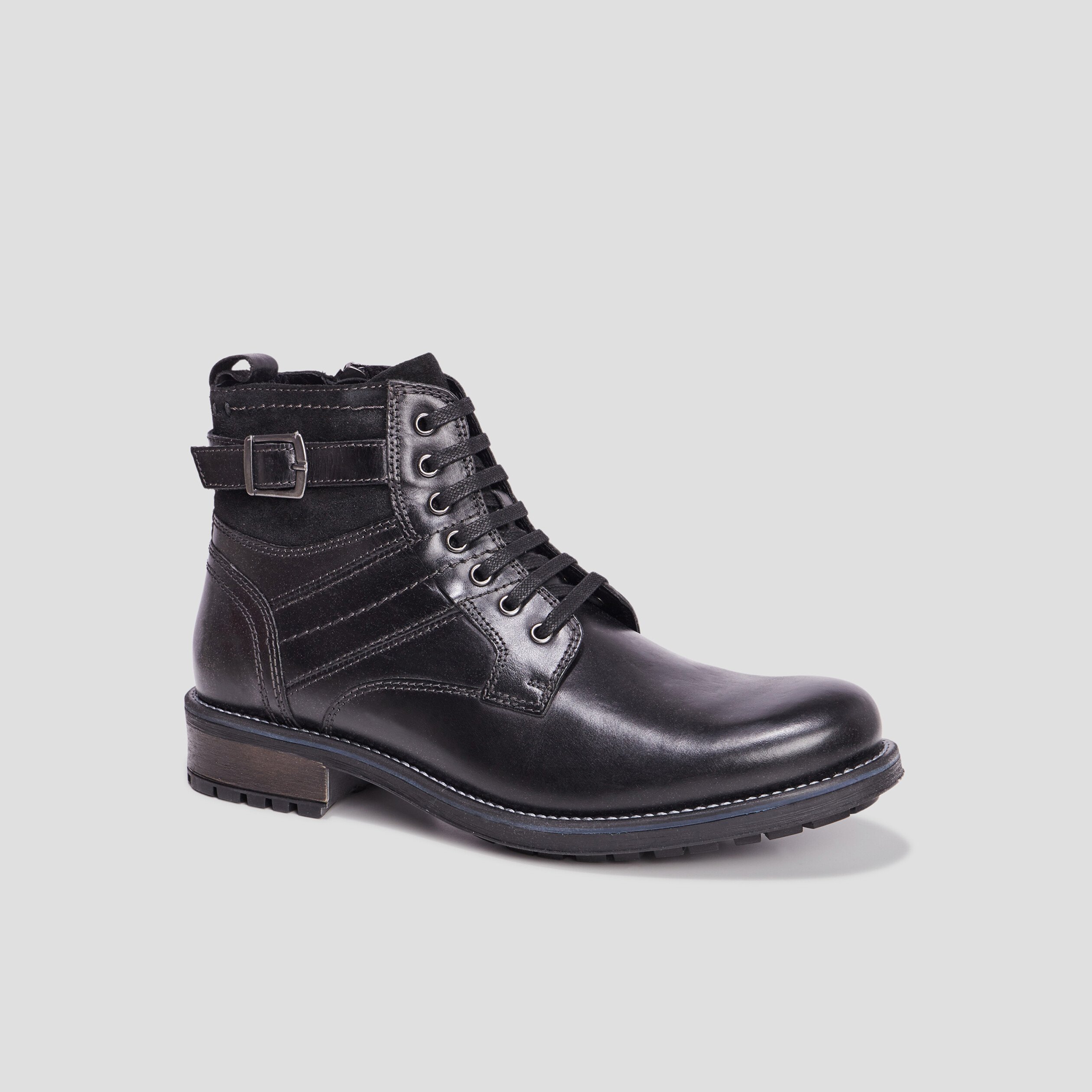 boots zippees en cuir noir homme Boots zippées en cuir noir homme