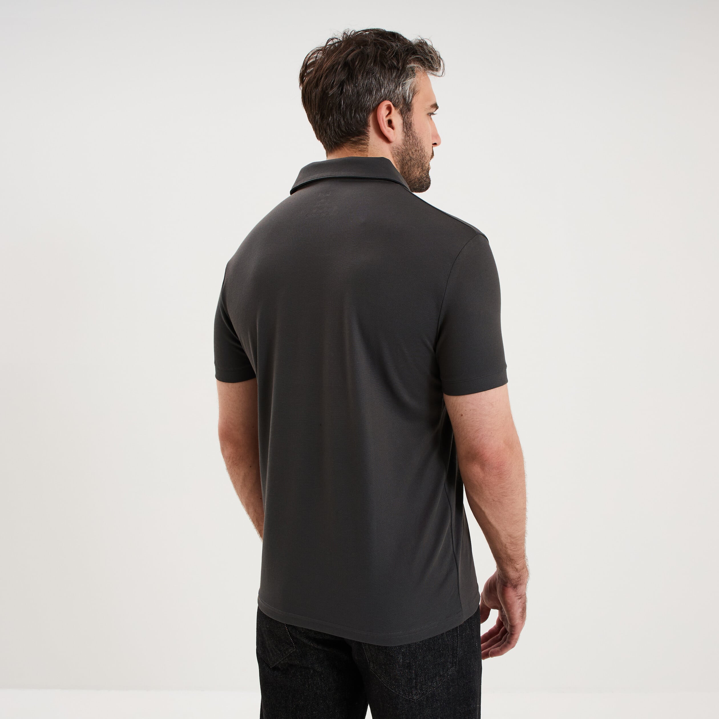 Polo manches courtes gris homme