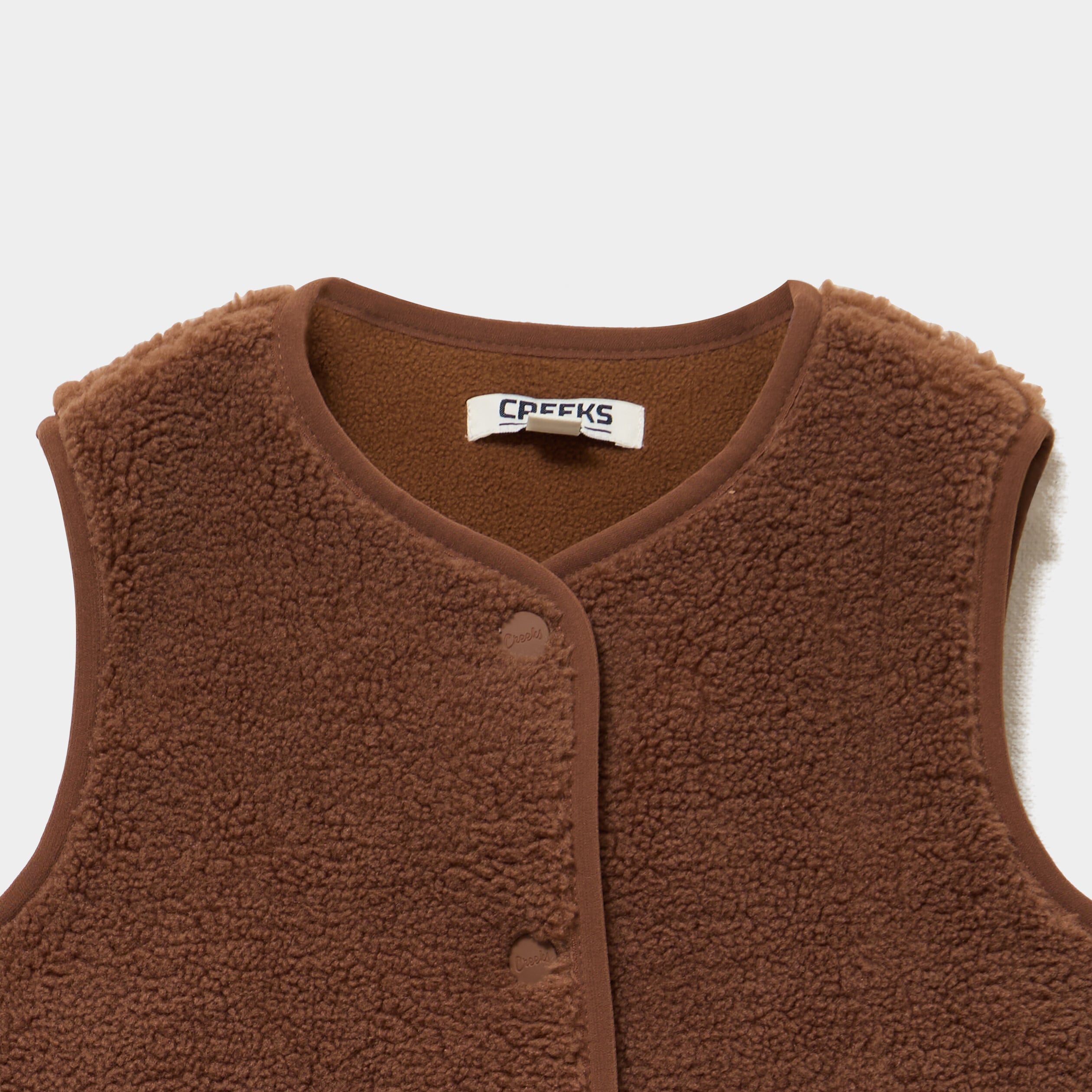 Gilet effet polaire sans manches camel fille