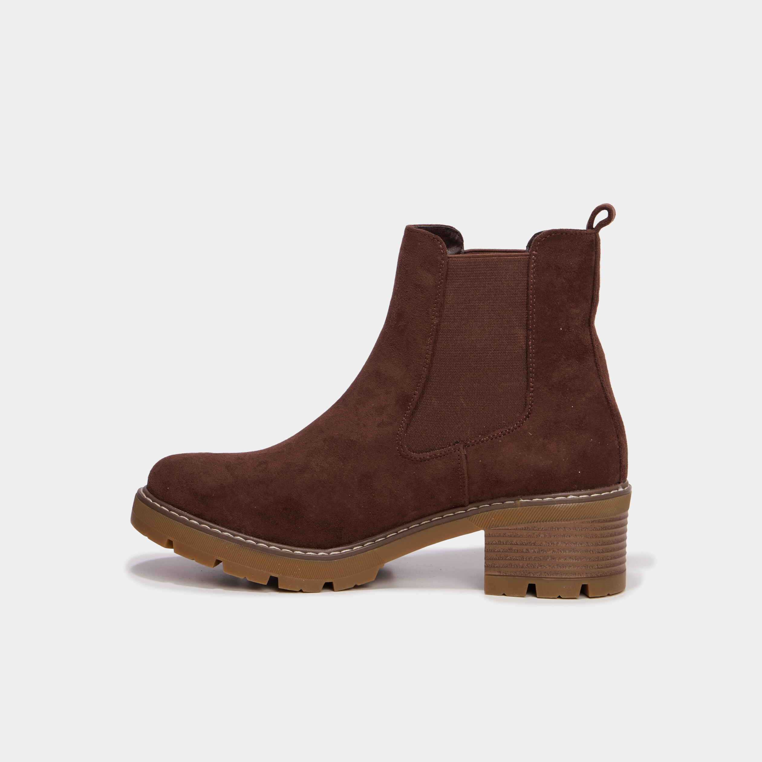 Boots chelsea &agrave; talons marron fonc&eacute; femme