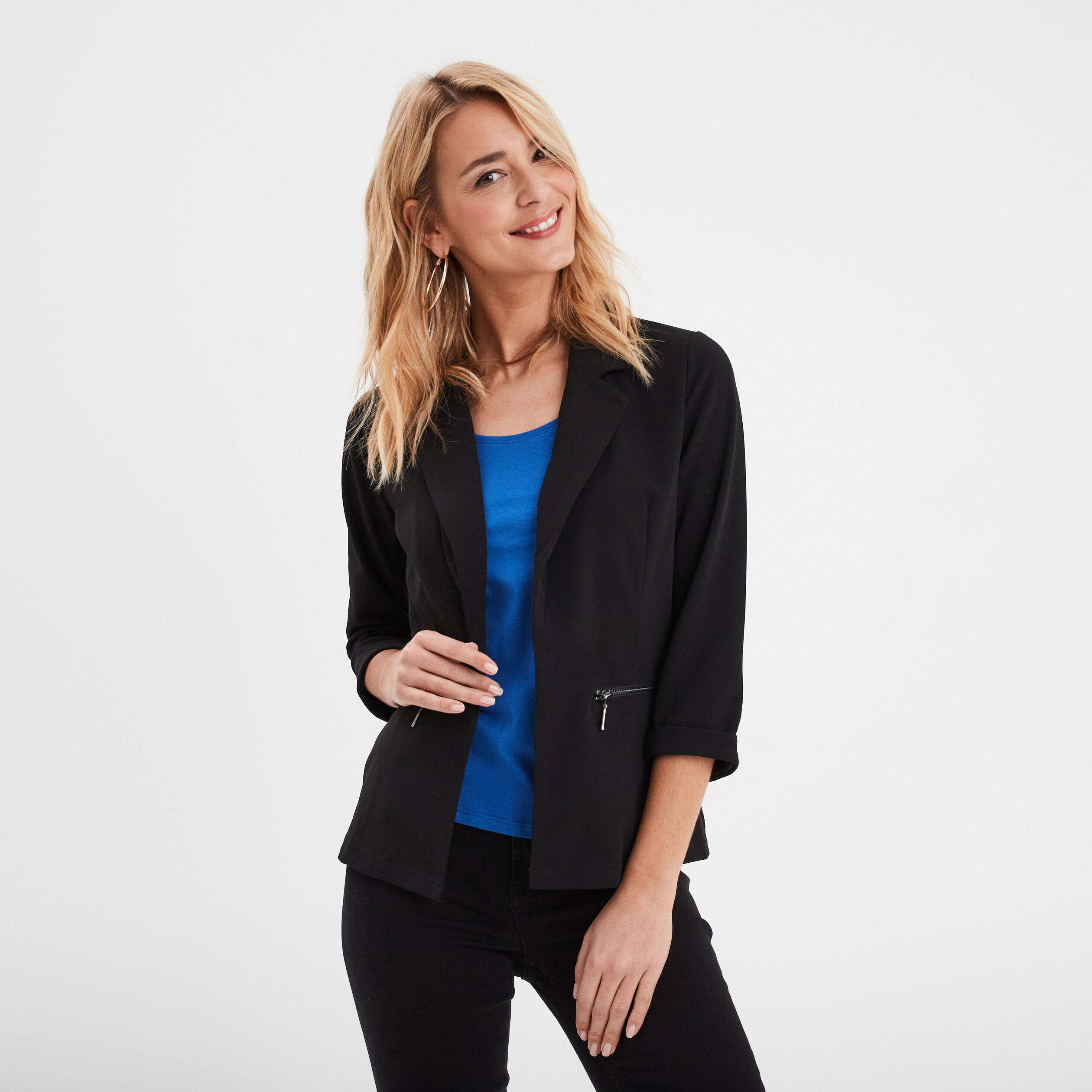 Veste blazer cintré noir femme