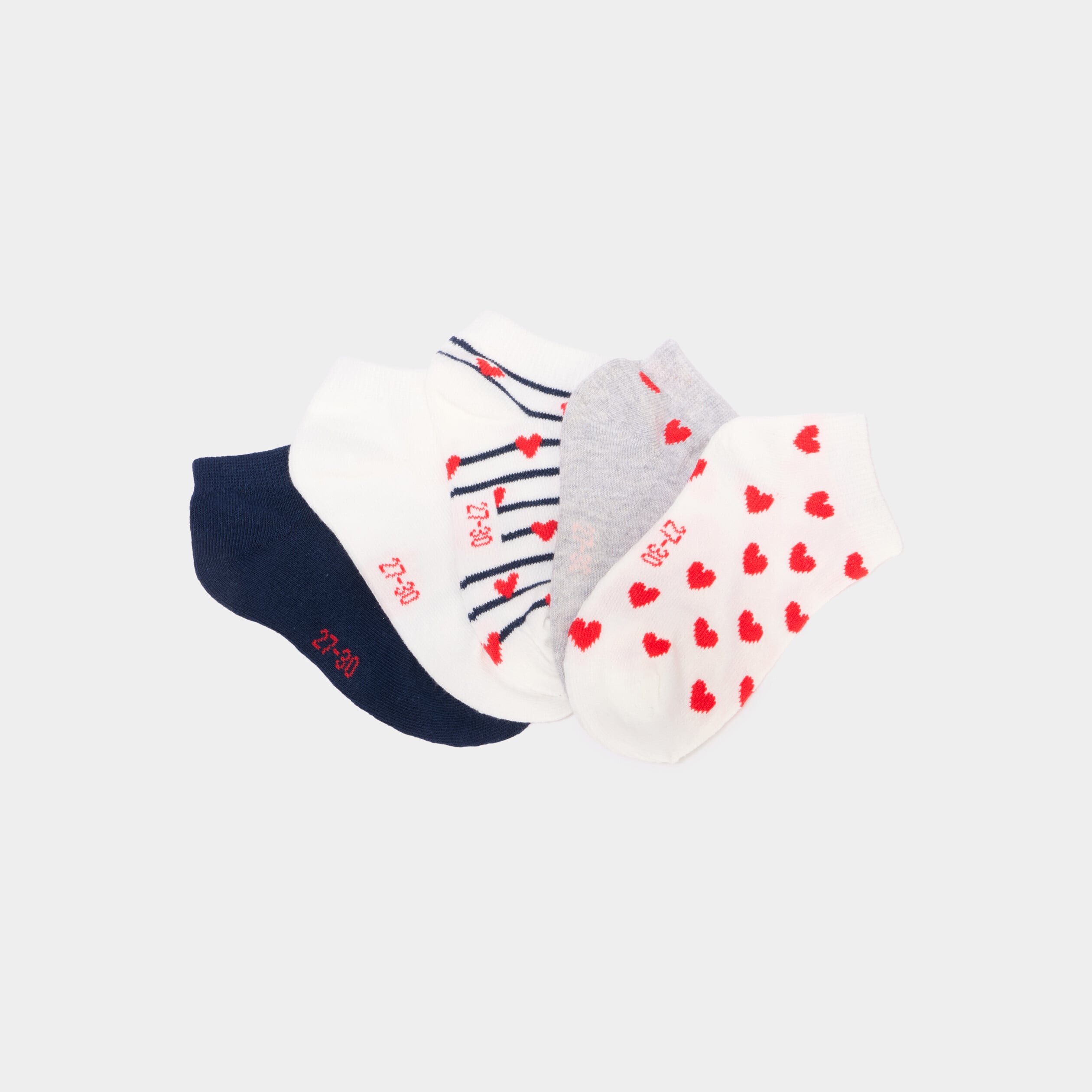Lot 5 paires chaussettes invisibles multicolore fille
