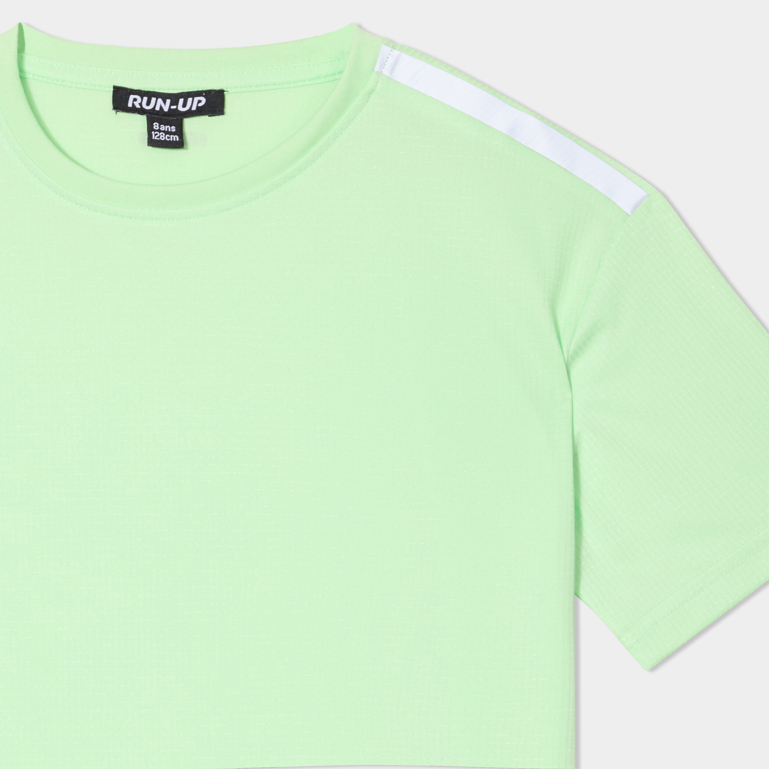 T-shirt oversize manches courtes vert fluo gar&ccedil;on