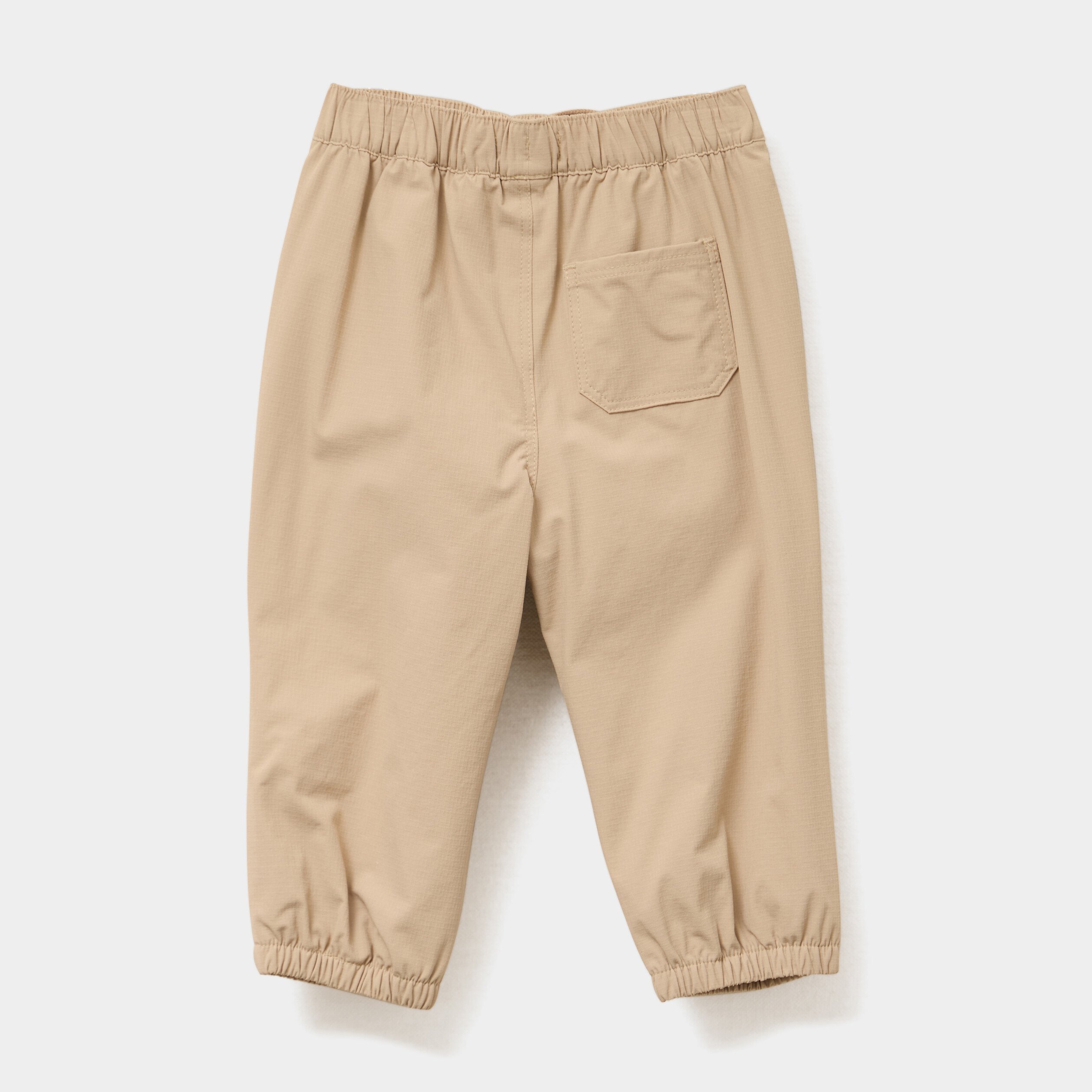 pantalon droit double taille elastiquee marron clair bebeg Pantalon droit doublé taille élastiquée marron clair bébé garçon