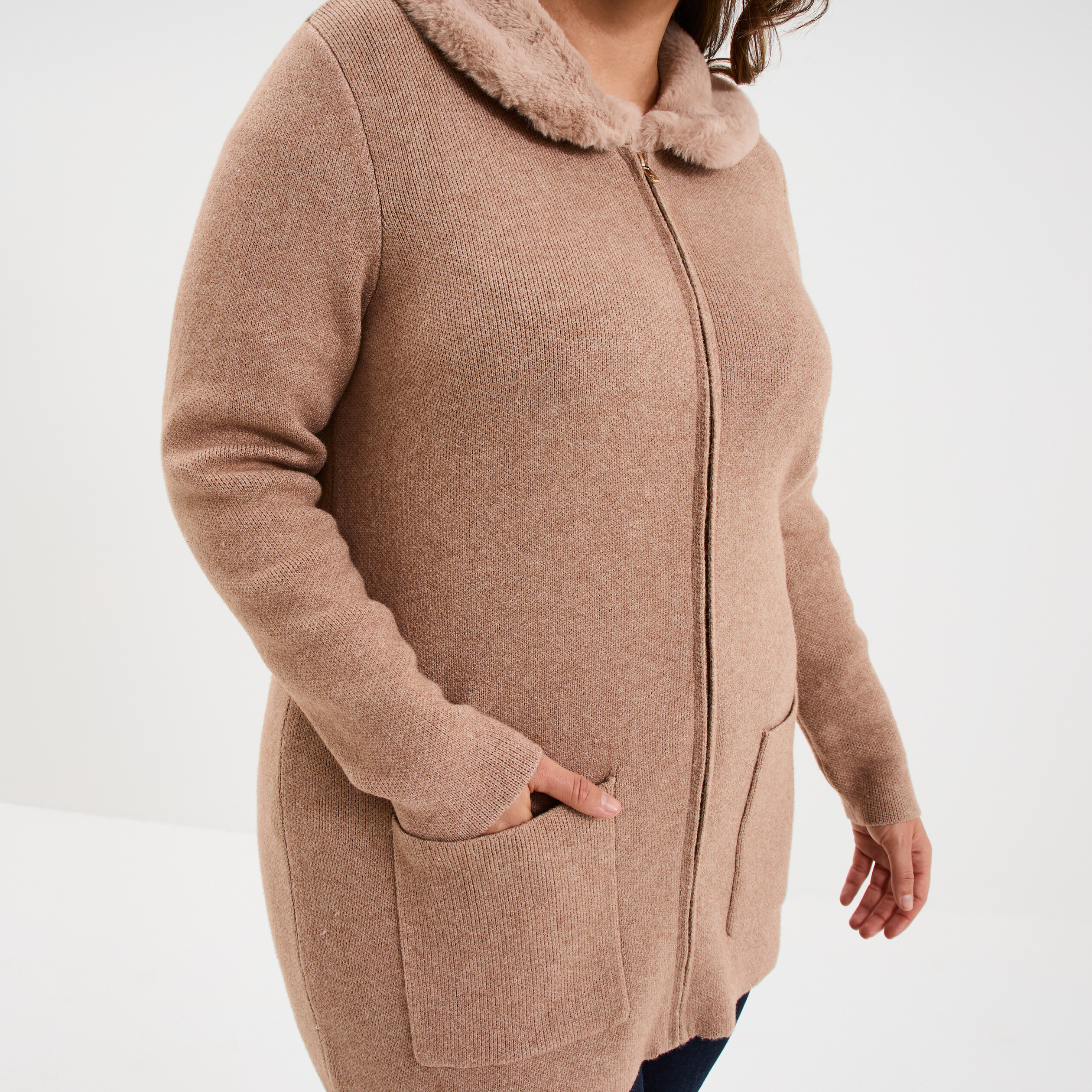 Gilet Femme Court Fausse Fourrure Hiver - Manteau Sans Manches Chaud Grande Taille