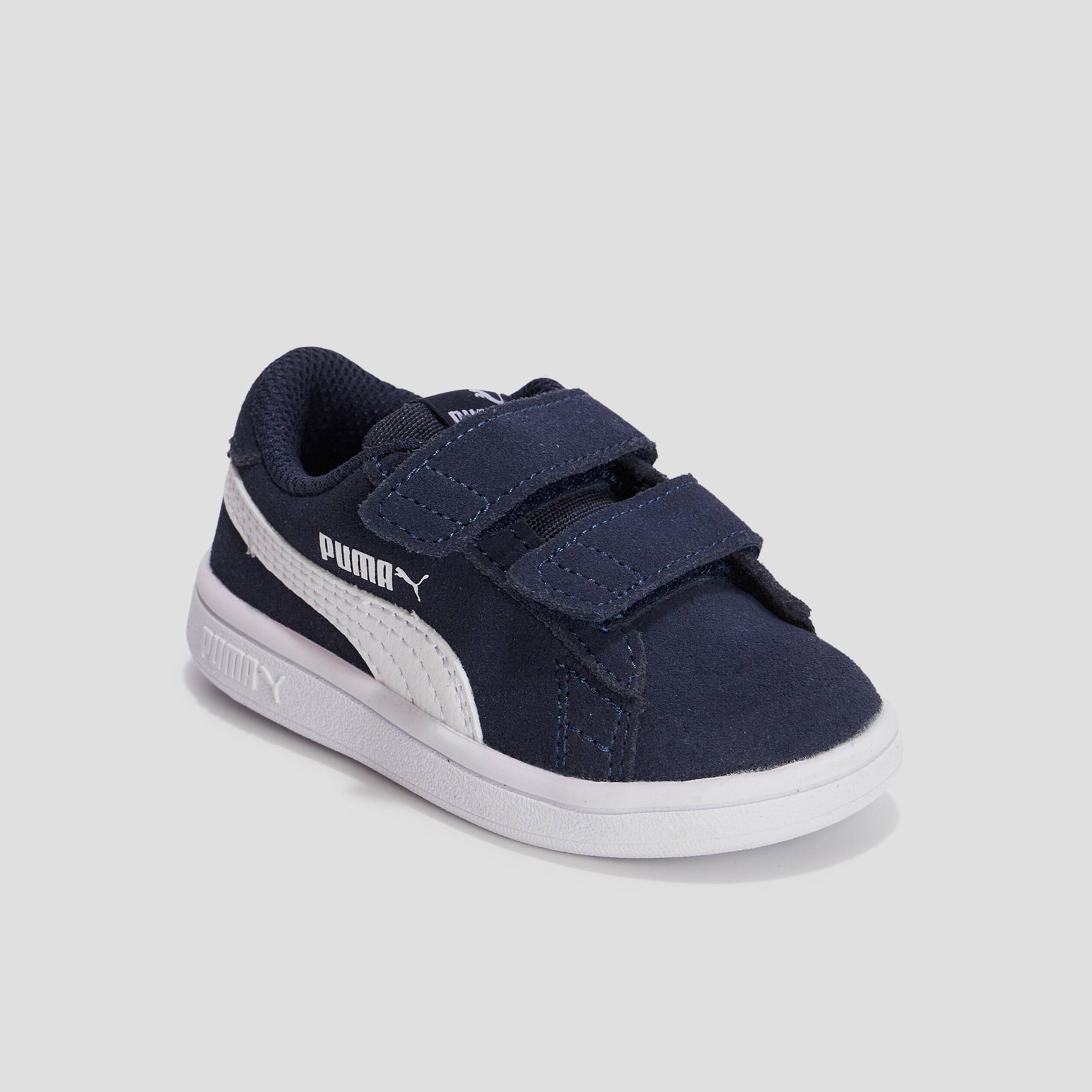 Tennis à scratchs Smash V2 Puma bleu marine bébé garçon