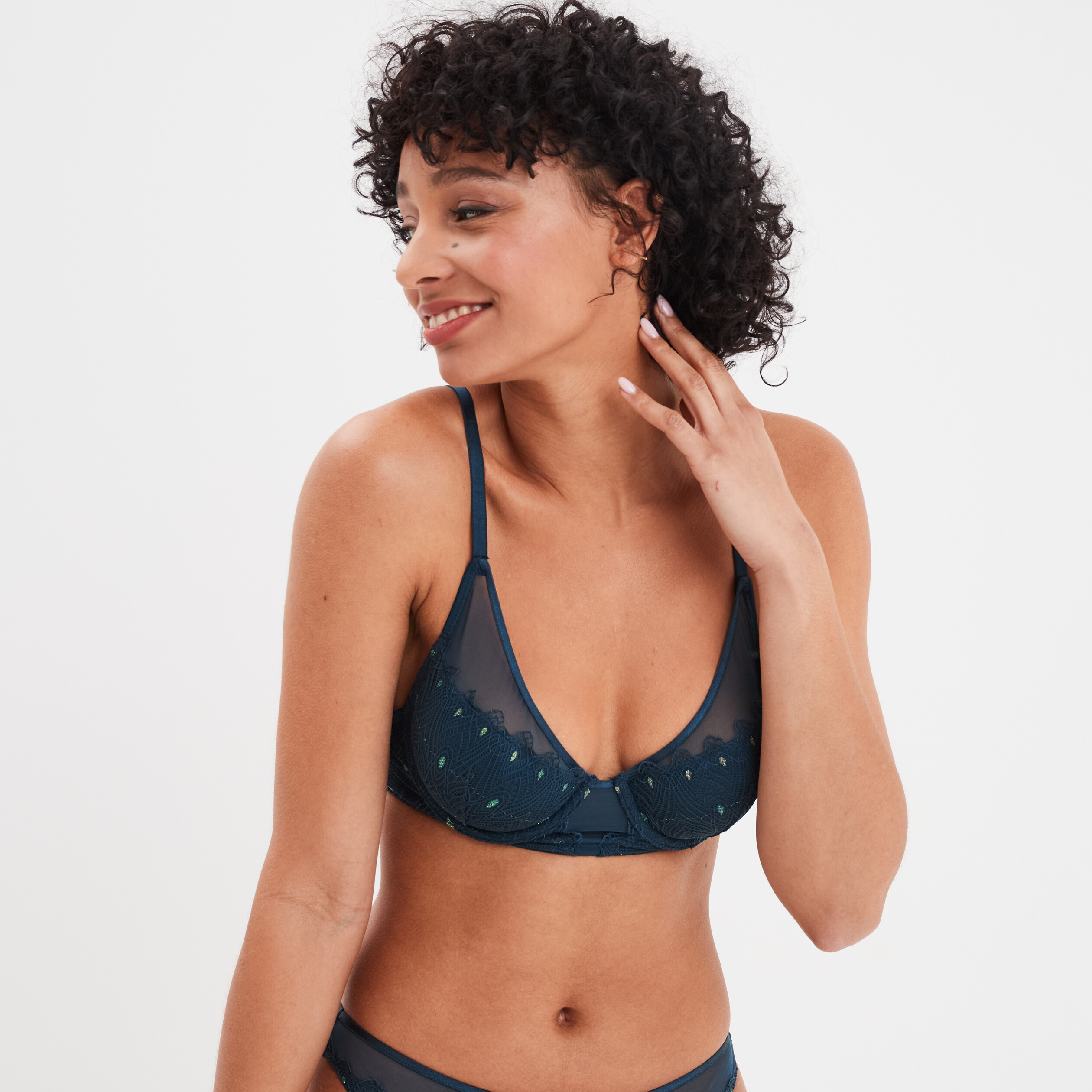 soutien gorge emboitant padde dentelle bleu canard femme Soutien-gorge emboîtant paddé dentelle bleu canard femme
