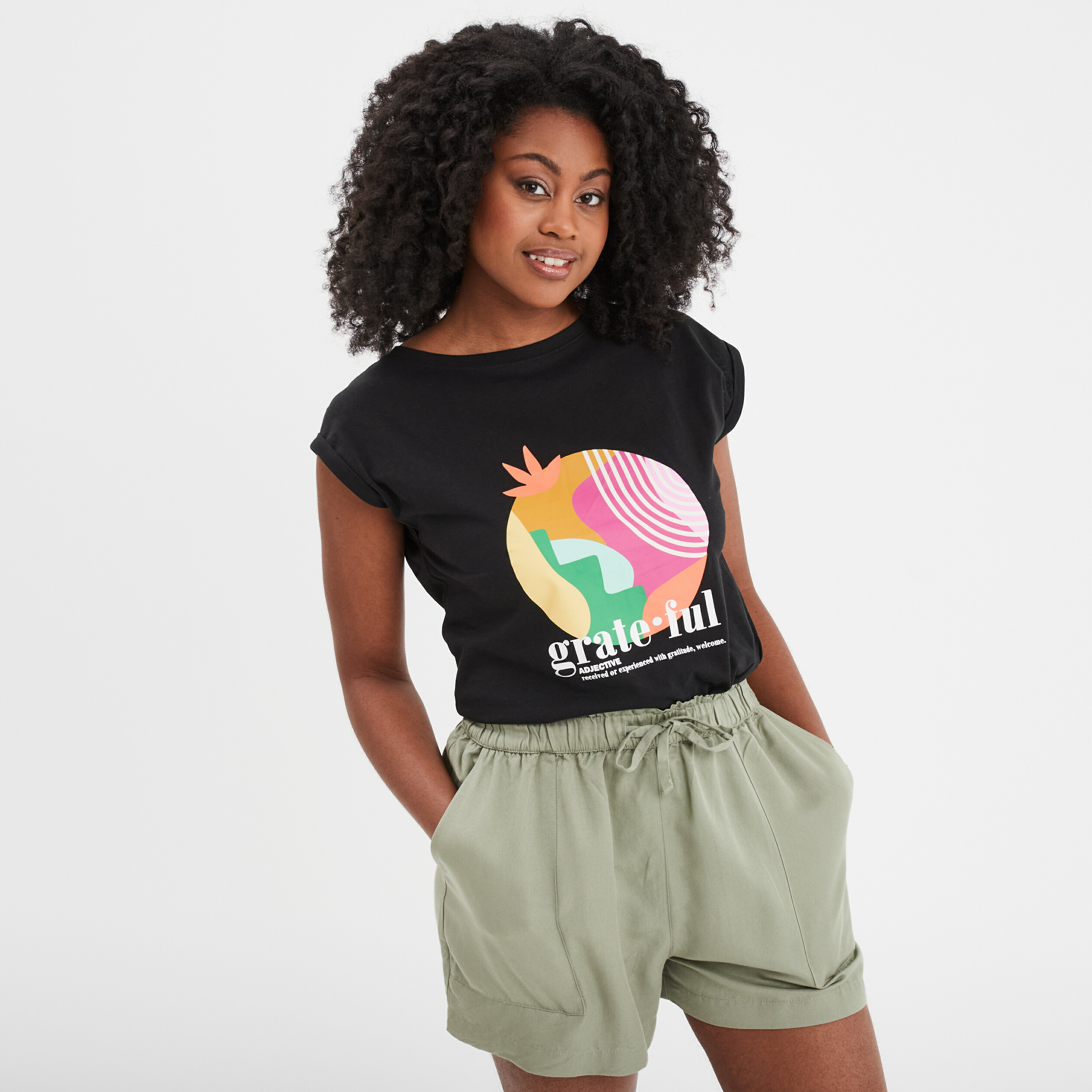 t shirt col rond manches courtes noir femme T-shirt col rond manches courtes noir femme