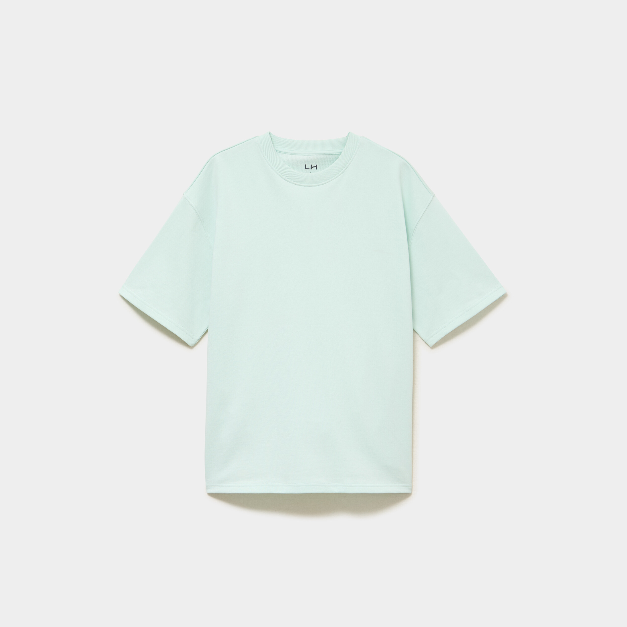 T-shirt col rond droit relax fit vert clair homme