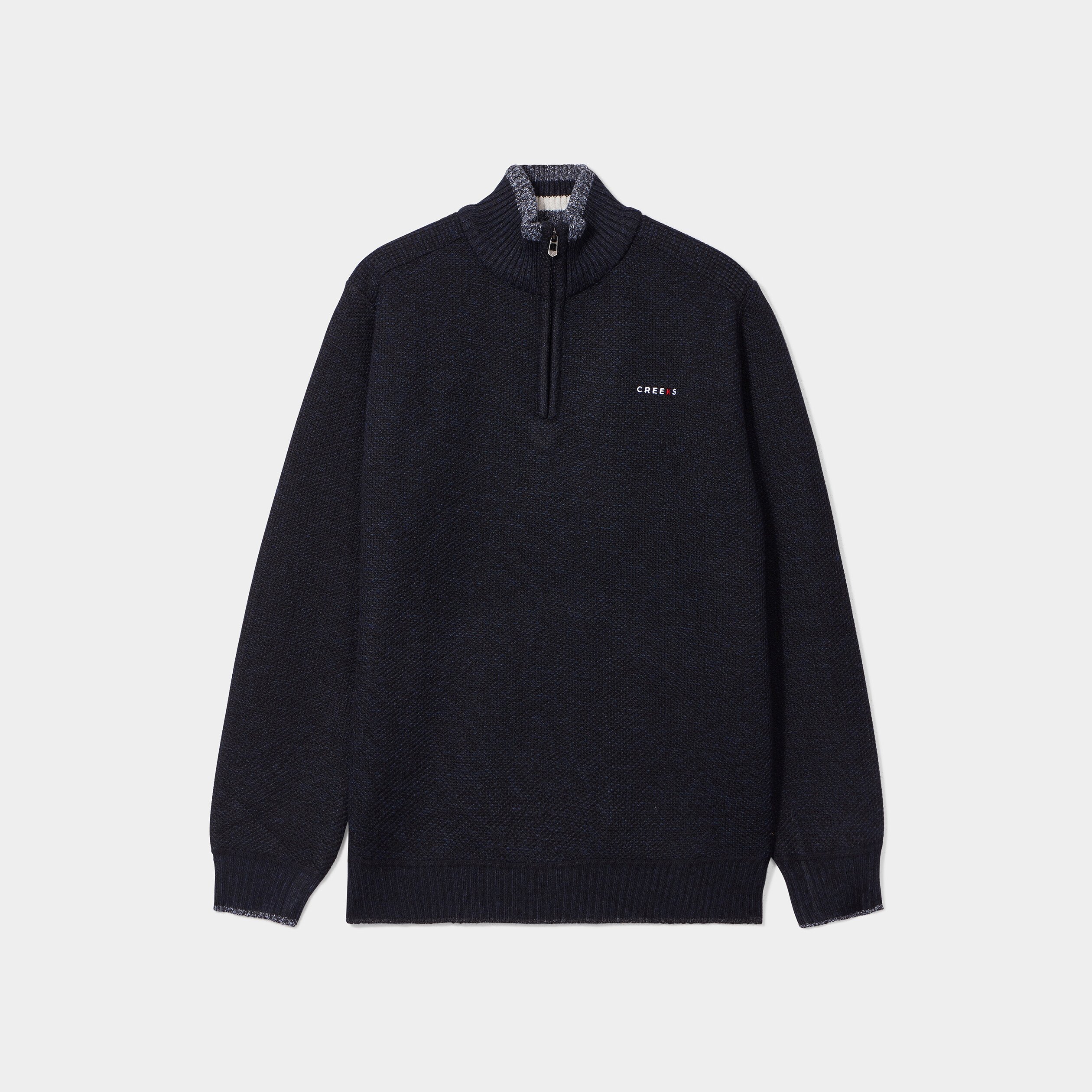 pull camionneur zippe droit creeks bleu fonce homme Pull camionneur zippé droit Creeks bleu foncé homme