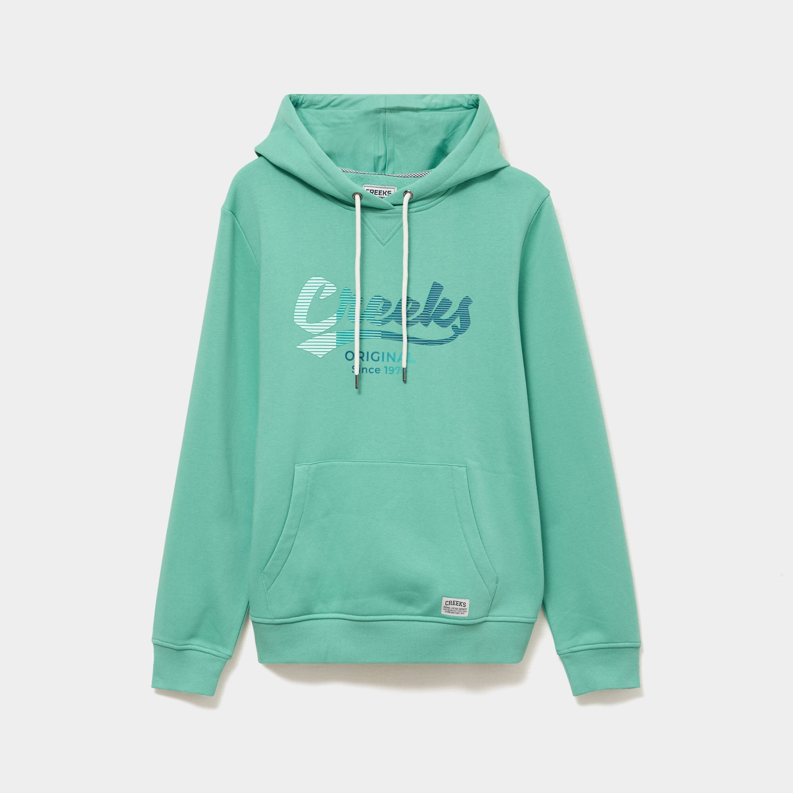 Sweat hoodie molleton1 poche vert menthe homme