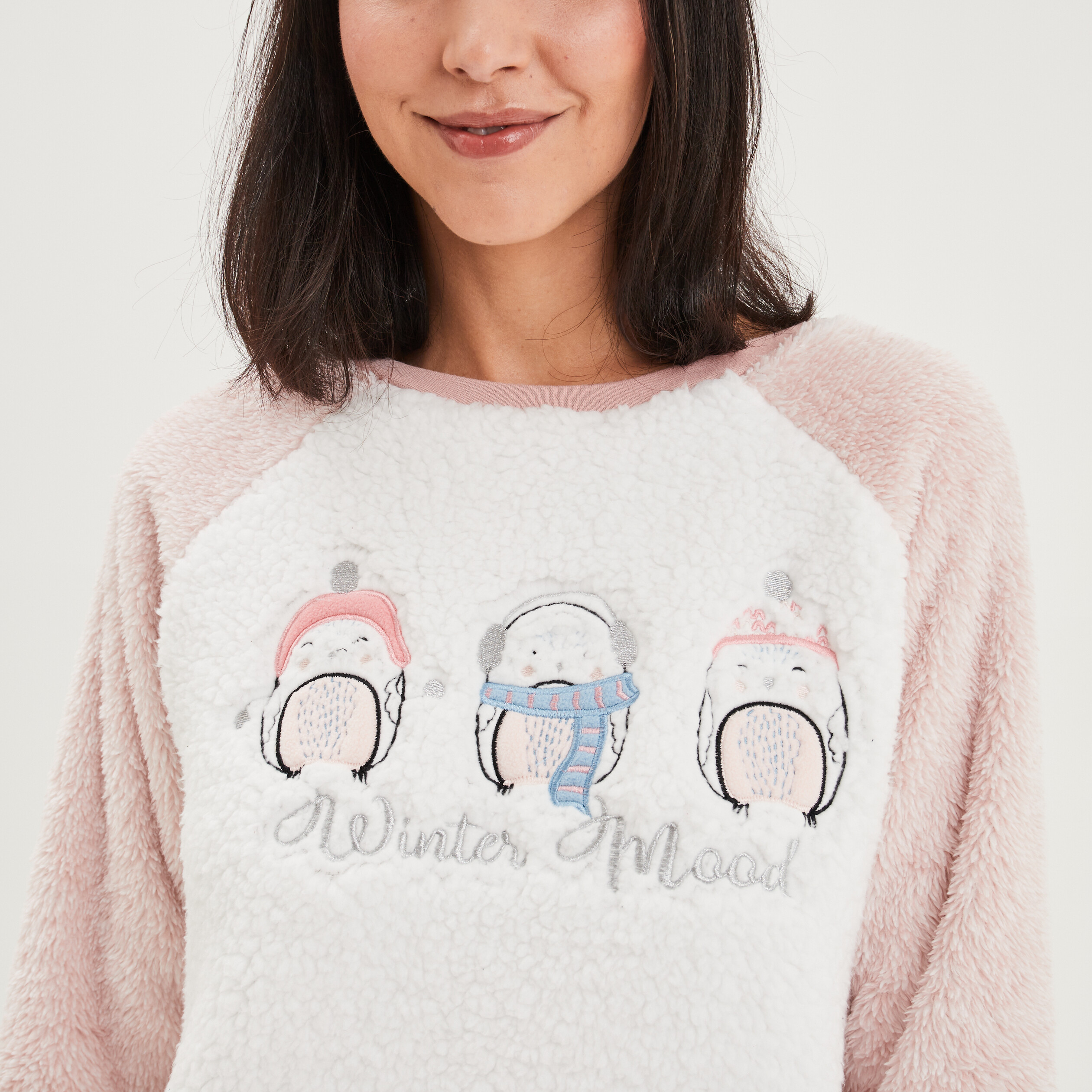 Ensemble pyjama pantalon pilou rose pastel femme