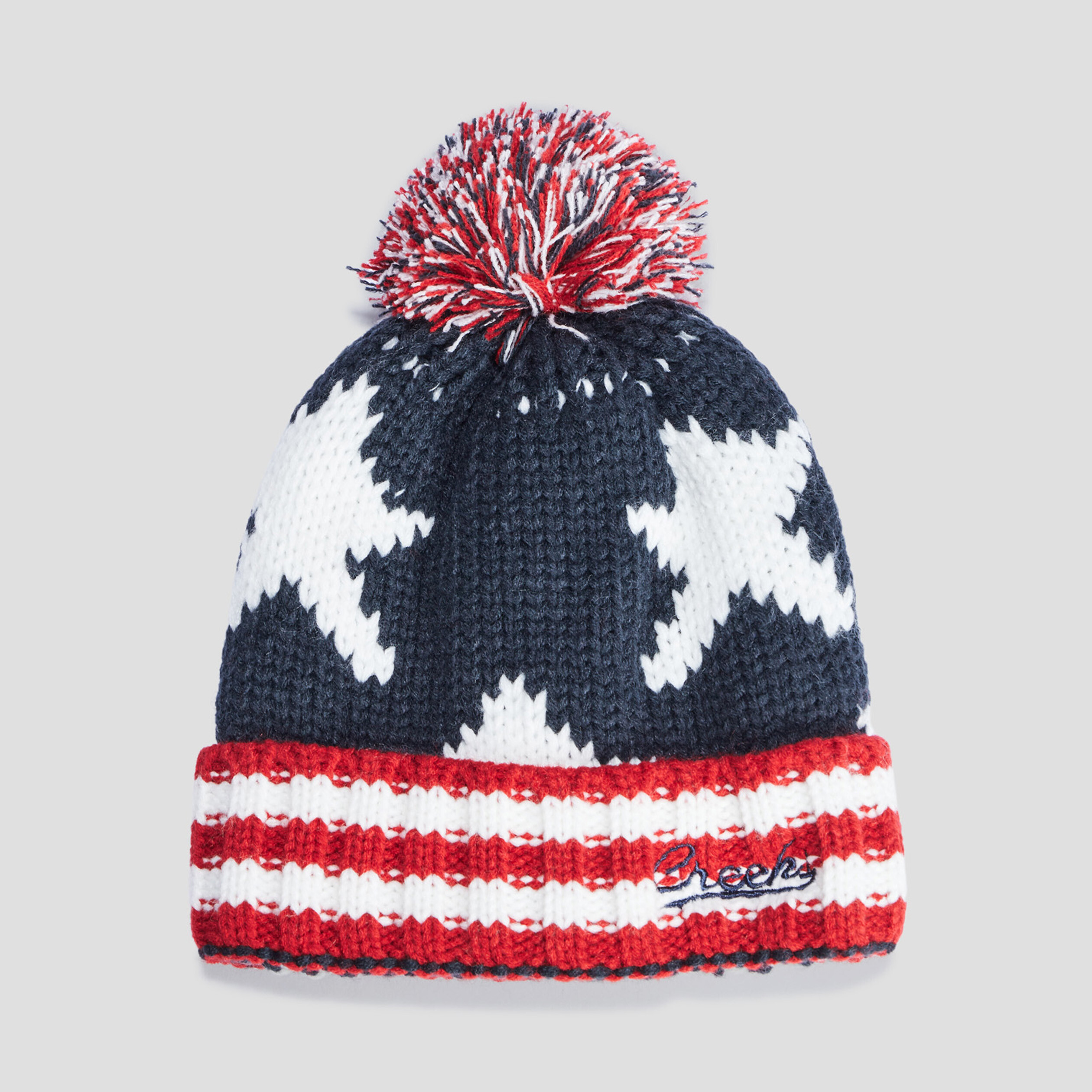 Bonnet avec pompon bleu foncé garçon