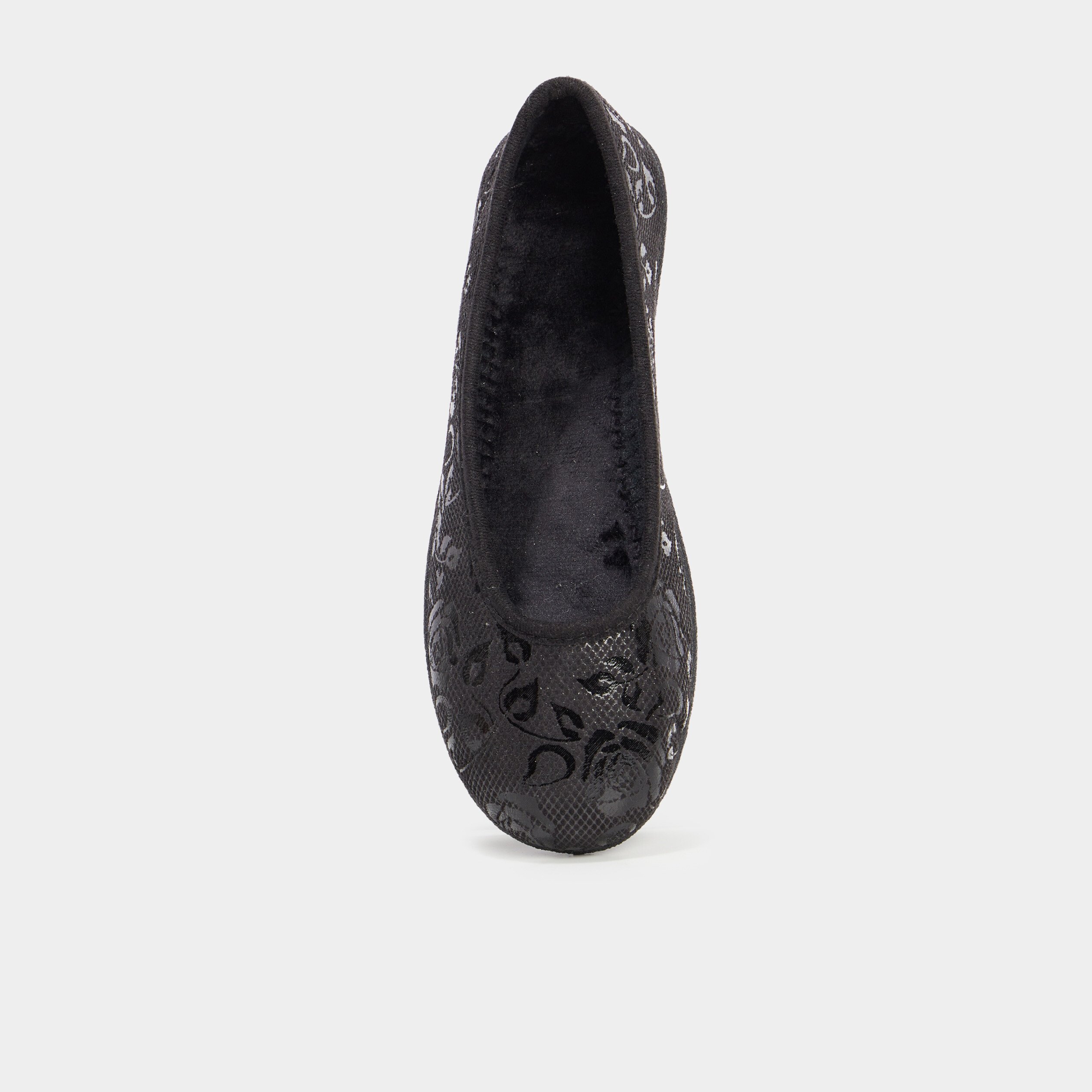 chaussons ballerines details irises noir femme Chaussons ballerines détails irisés noir femme