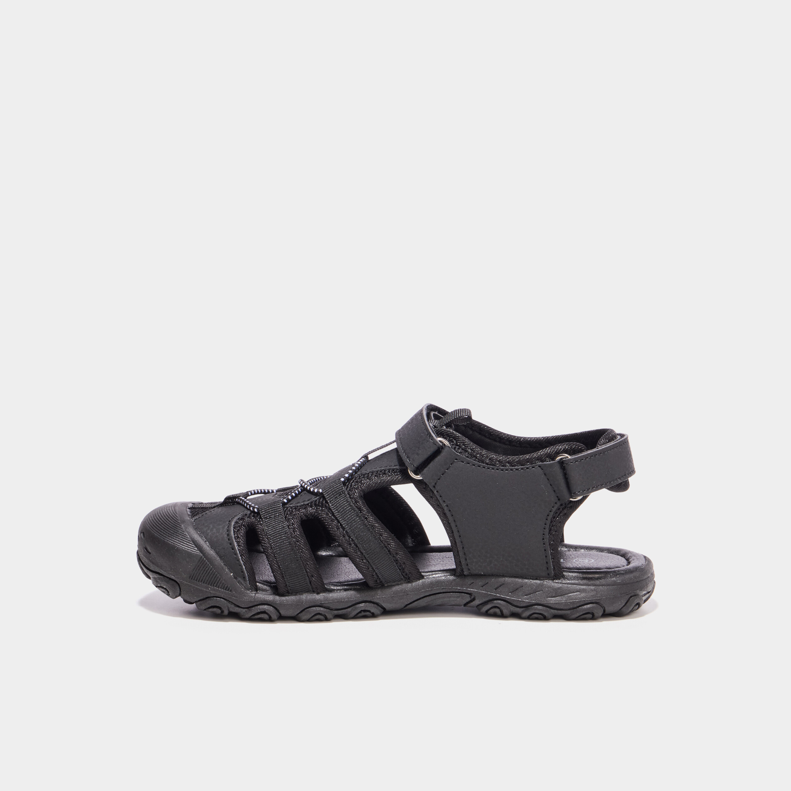 Sandales &agrave; scratchs bout renforc&eacute; noir gar&ccedil;on