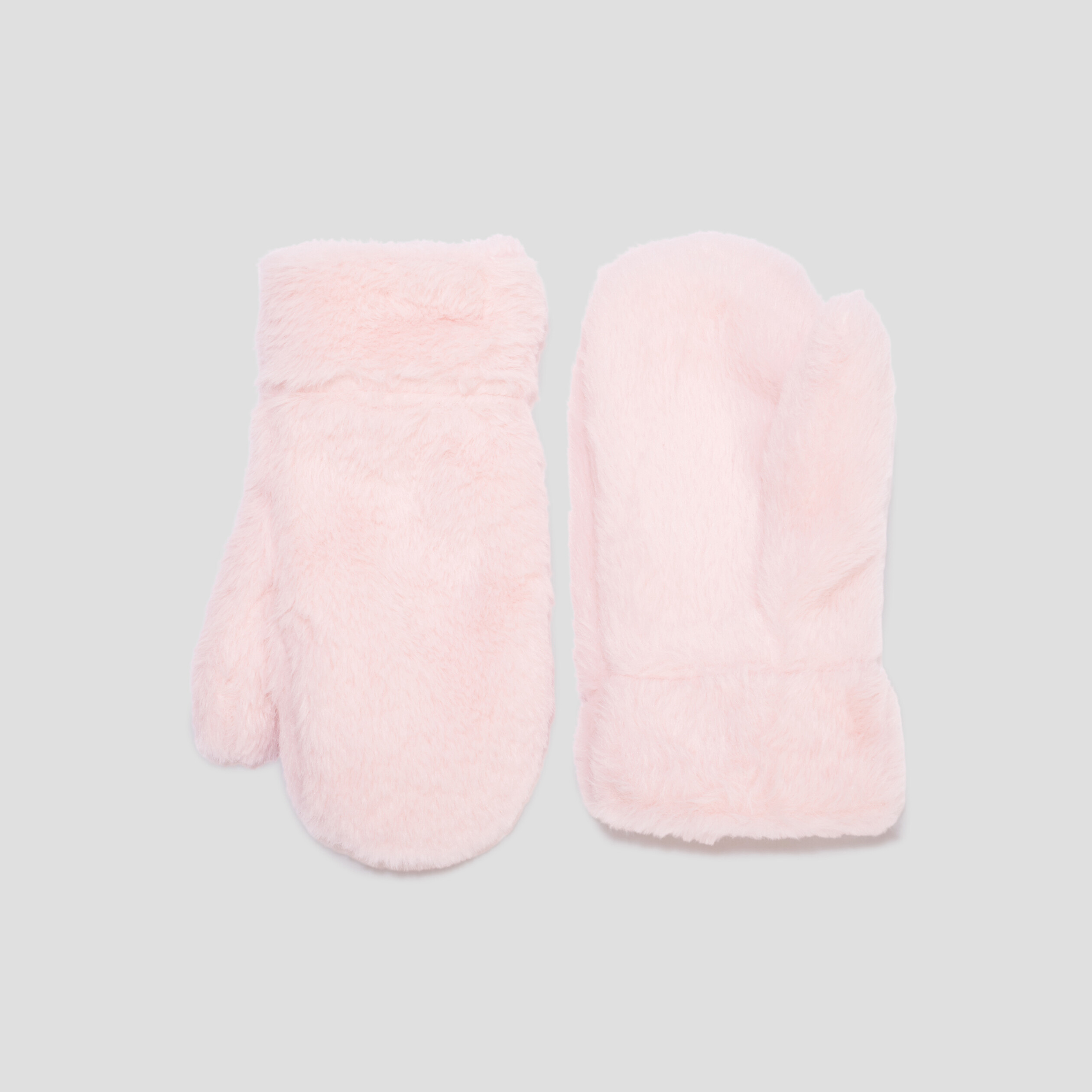 moufles imitation fourrure rose fille Moufles imitation fourrure rose fille