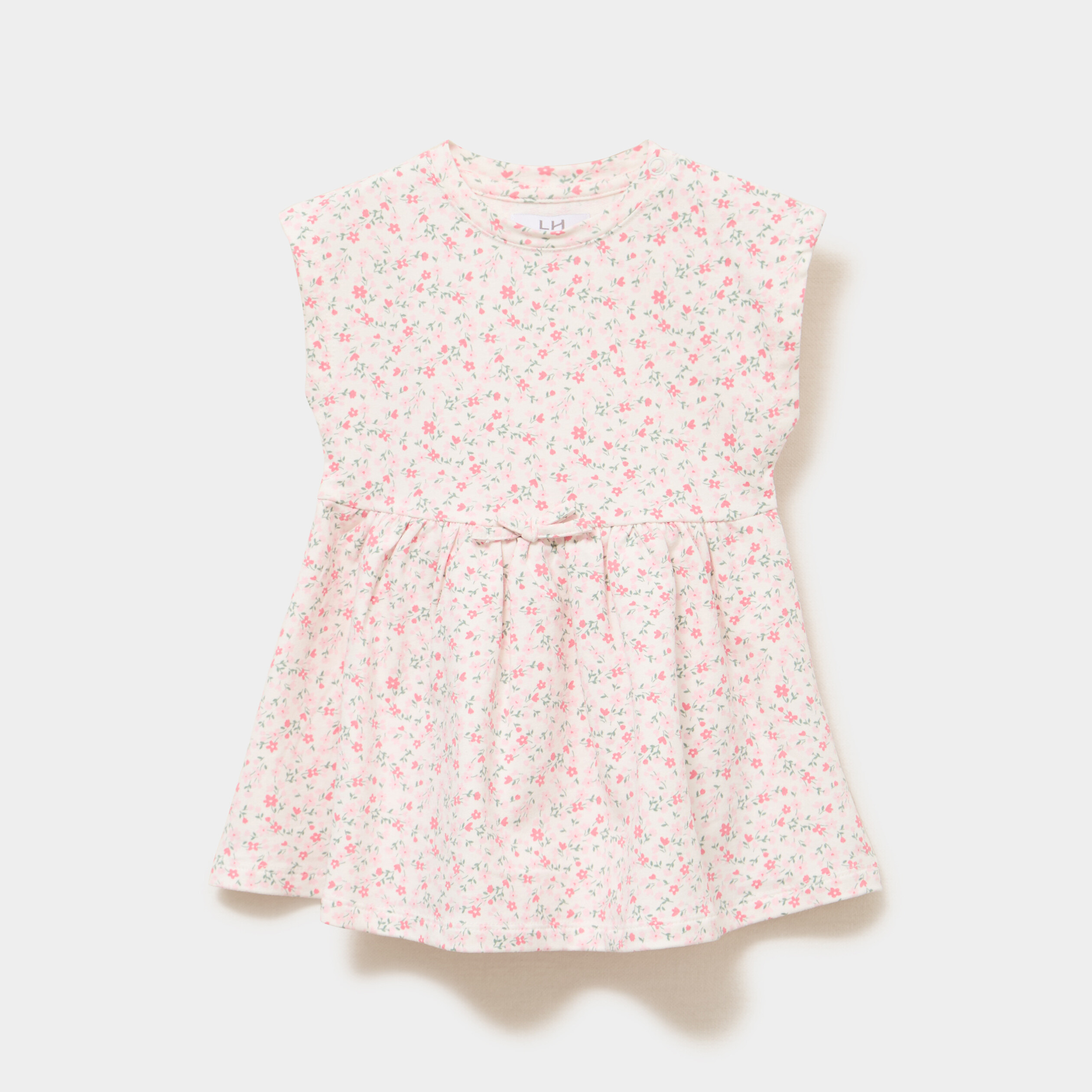 Robe patineuse manches courtes rose b&eacute;b&eacute; fille
