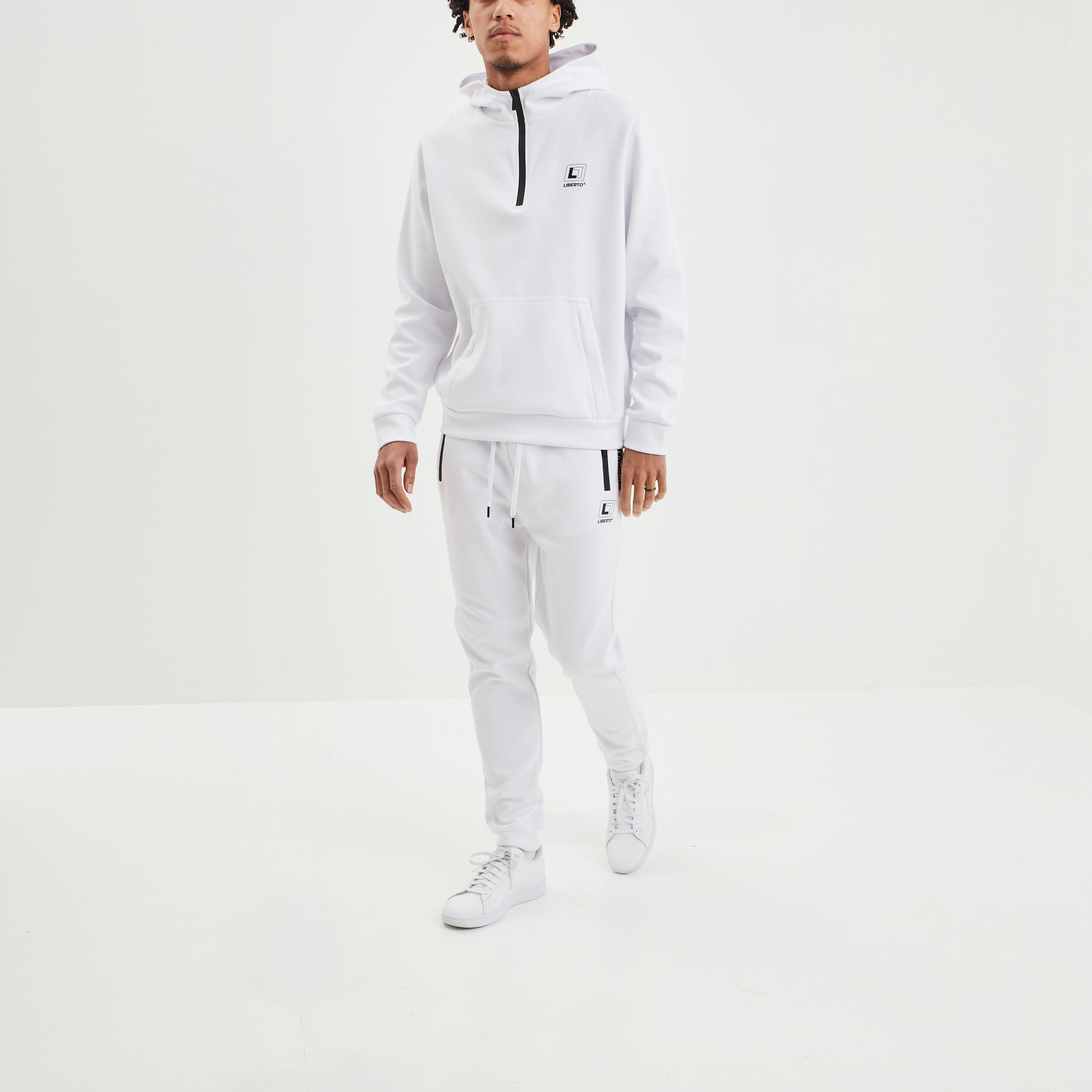 Sweat à capuche hoodie Liberto blanc homme